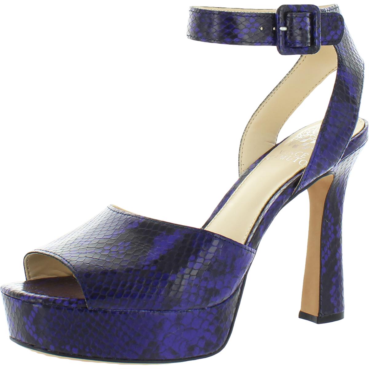Vince Camuto Womens Kortinta Leather Embossed Peep Toe Platforms Heels BHFO 5570 | eBay