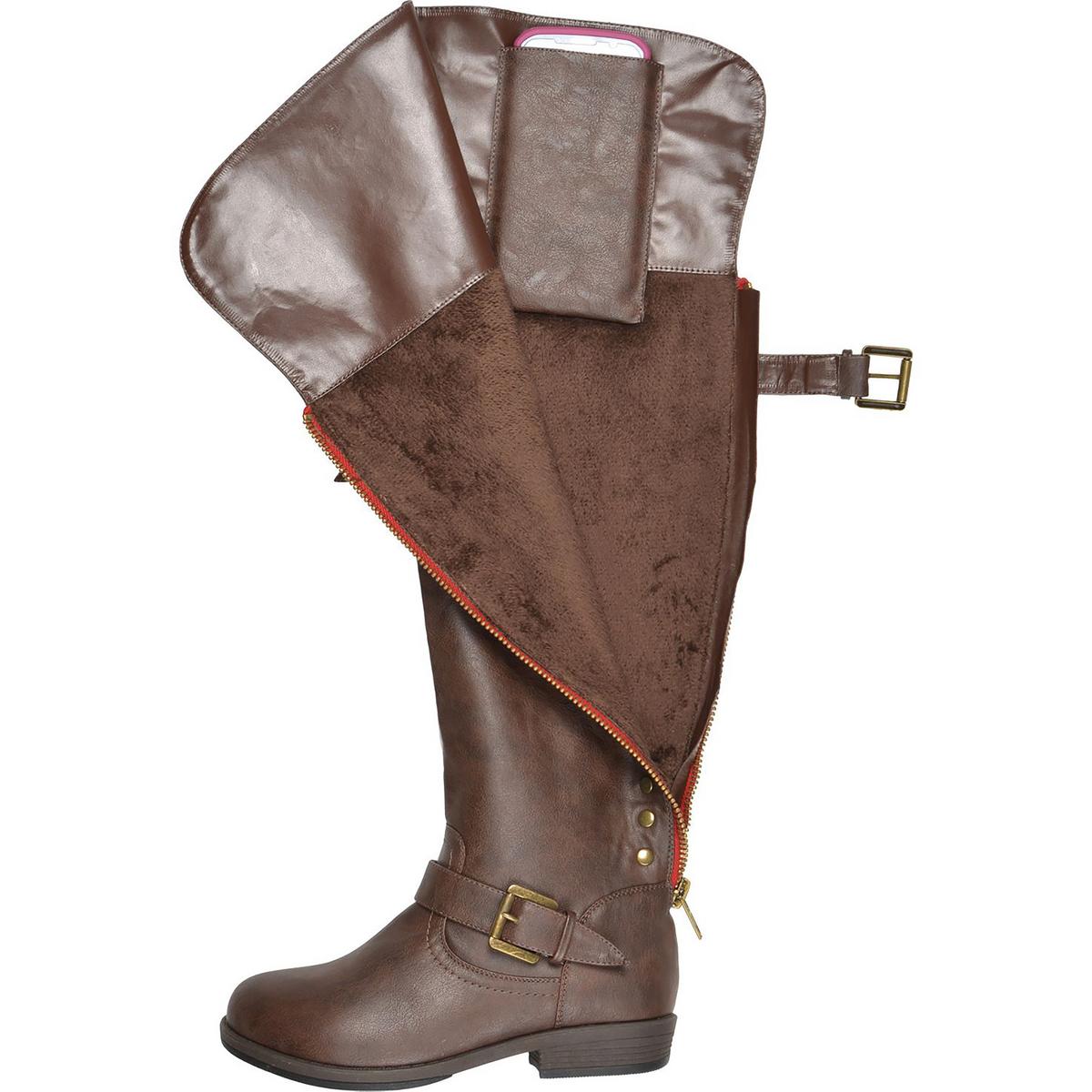 Journee Collection Womens Kane Wide Calf Faux Leather Knee-High Boots BHFO 8653 - Picture 8 of 8