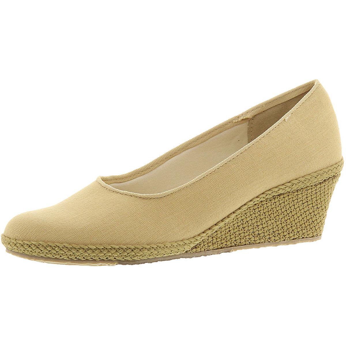 Beacon Womens Newport Beige Espadrilles Wedges 7.5 Extra Wide (E+, WW