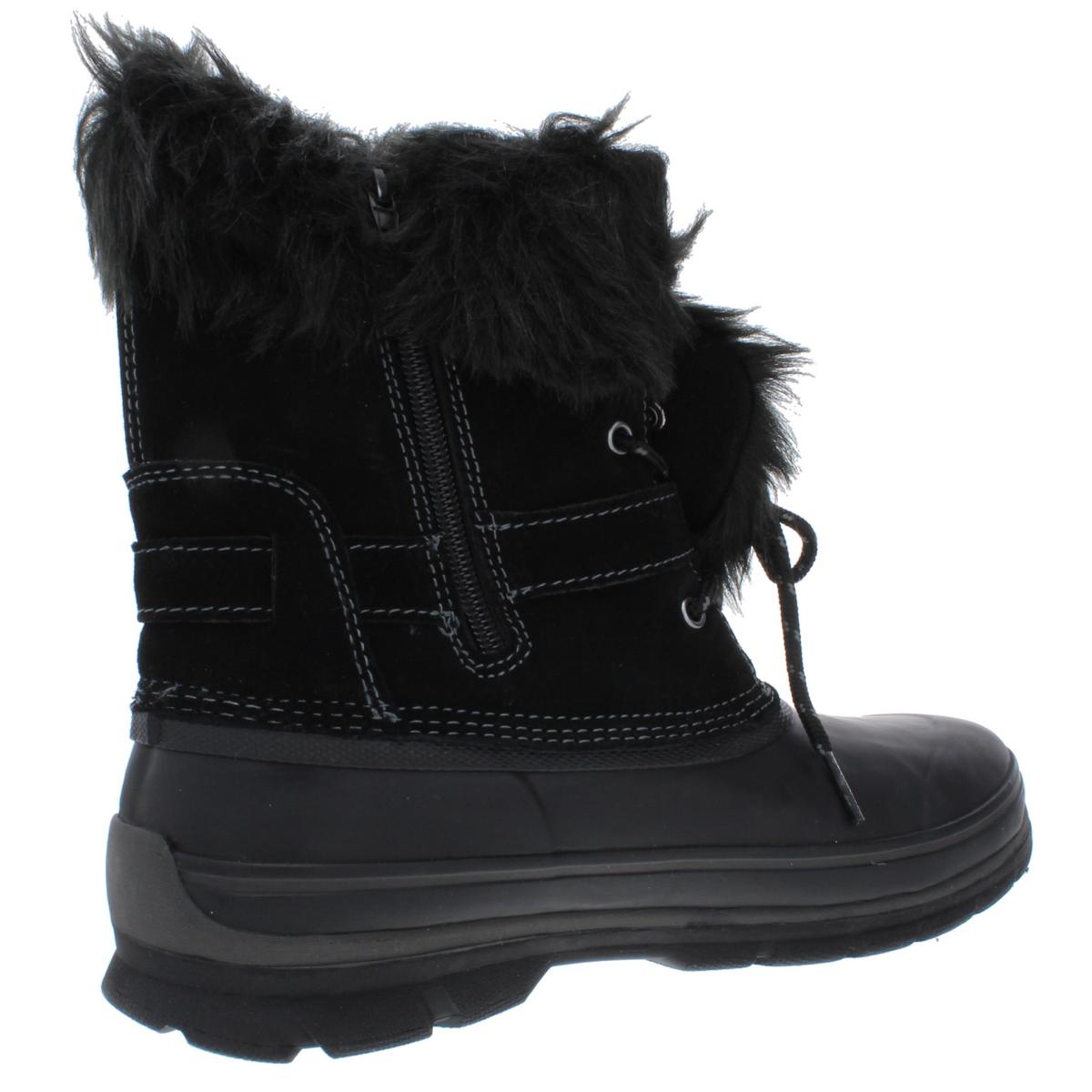 Khombu Womens Brooke Black Suede Winter Boots Shoes 10 Medium (B,M ...