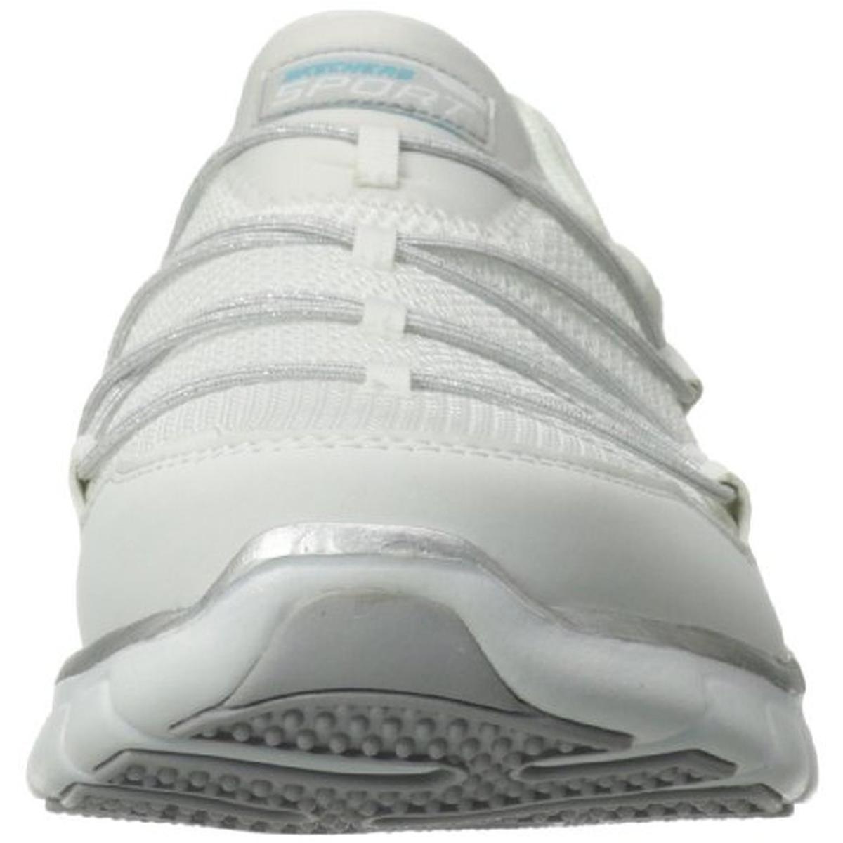 Skechers Womens Loving Life White Mesh Athletic Shoes 8.5