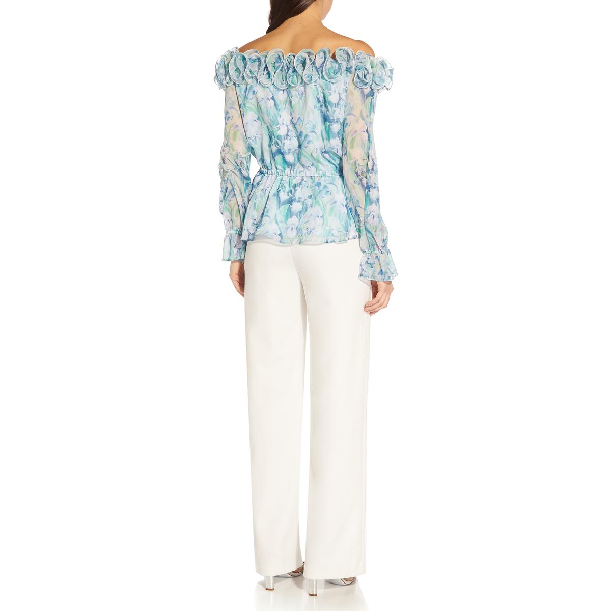 Adrianna Papell Womens Chiffon Off The Shoulder Wedding Blouse Top BHFO 4802