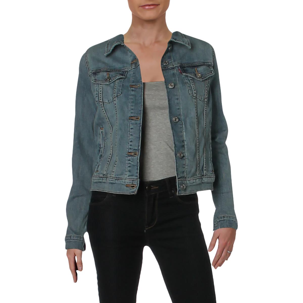 Levi&#39;s Womens Denim Jacket Blue Size Medium M Original Trucker Collared #330 for sale online | eBay