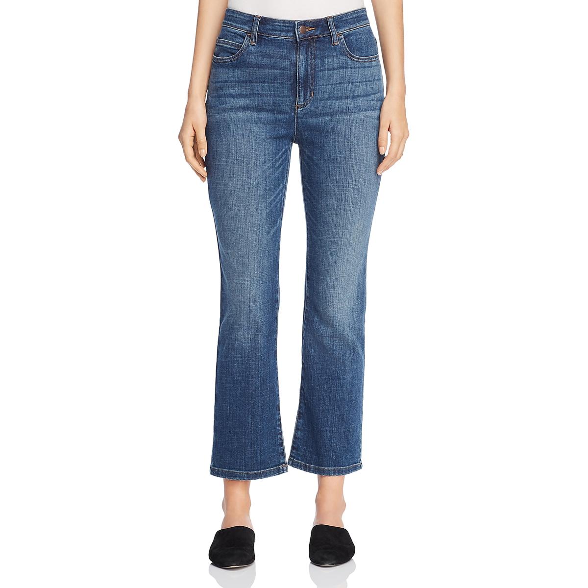 Eileen Fisher Womens Blue Denim Ankle High Waisted Bootcut Jeans 6P ...