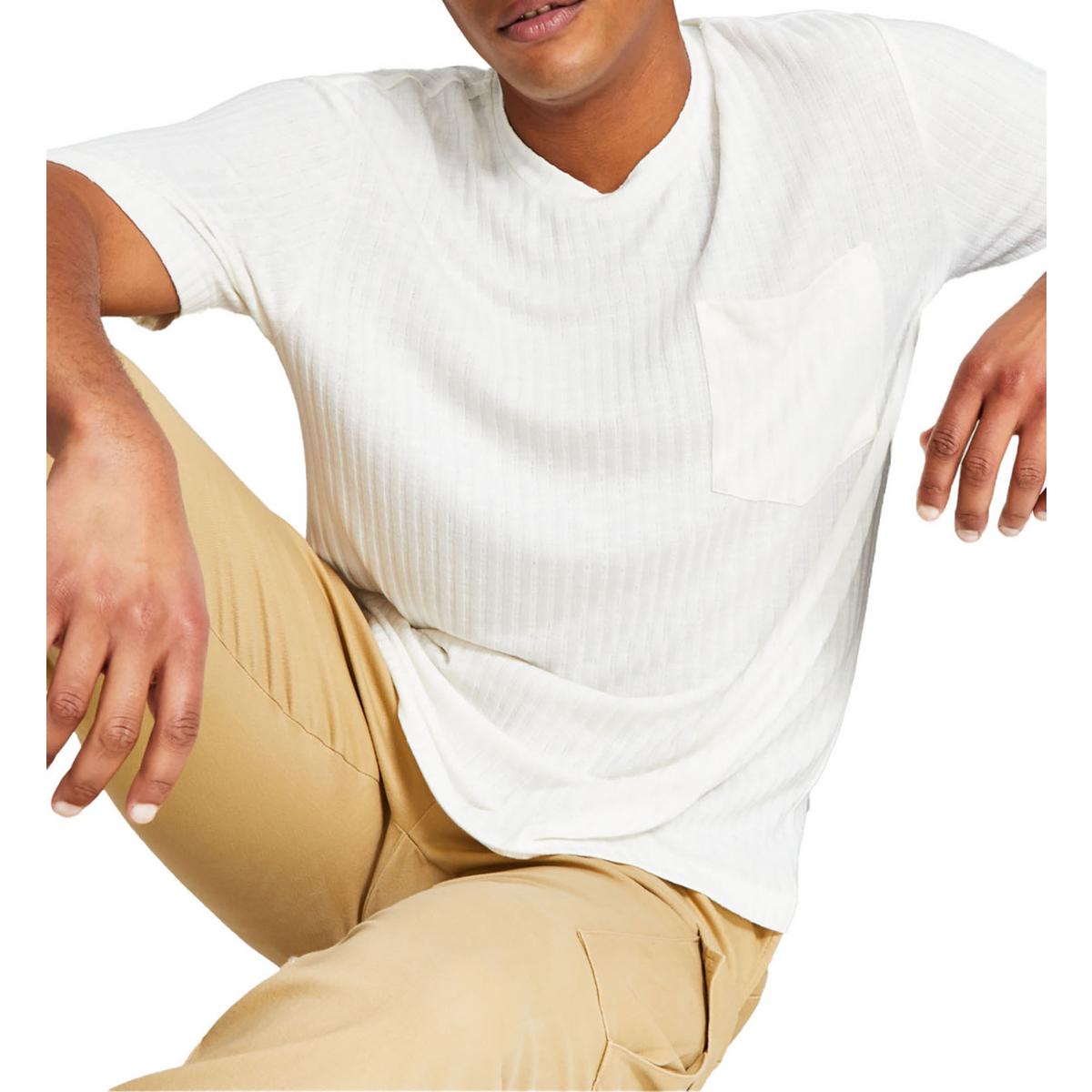 And Now This Mens Ribbed Pocket Tee T-Shirt BHFO 2248