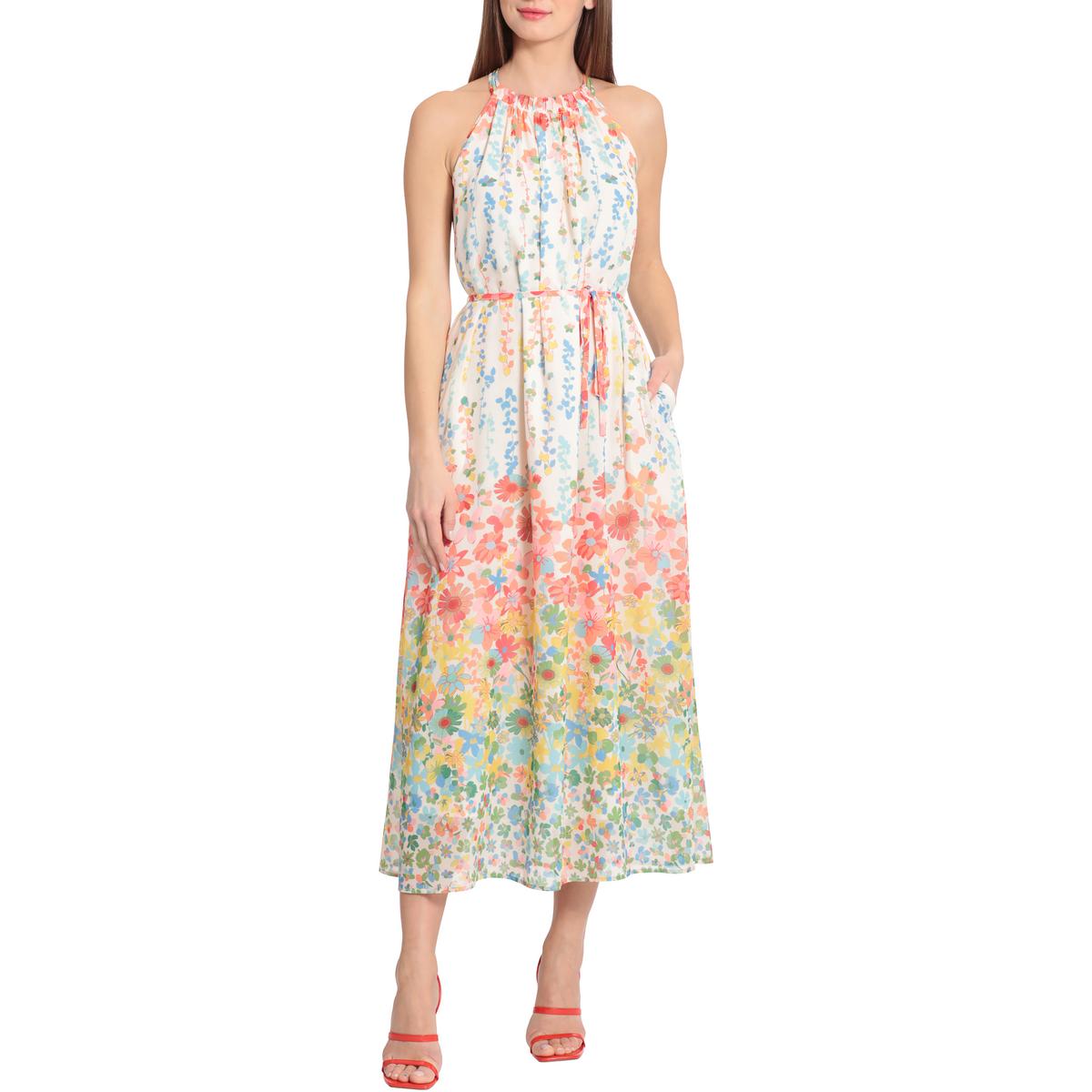 Maggy London Womens Floral Maxi Summer Halter Dress BHFO 5702 | eBay