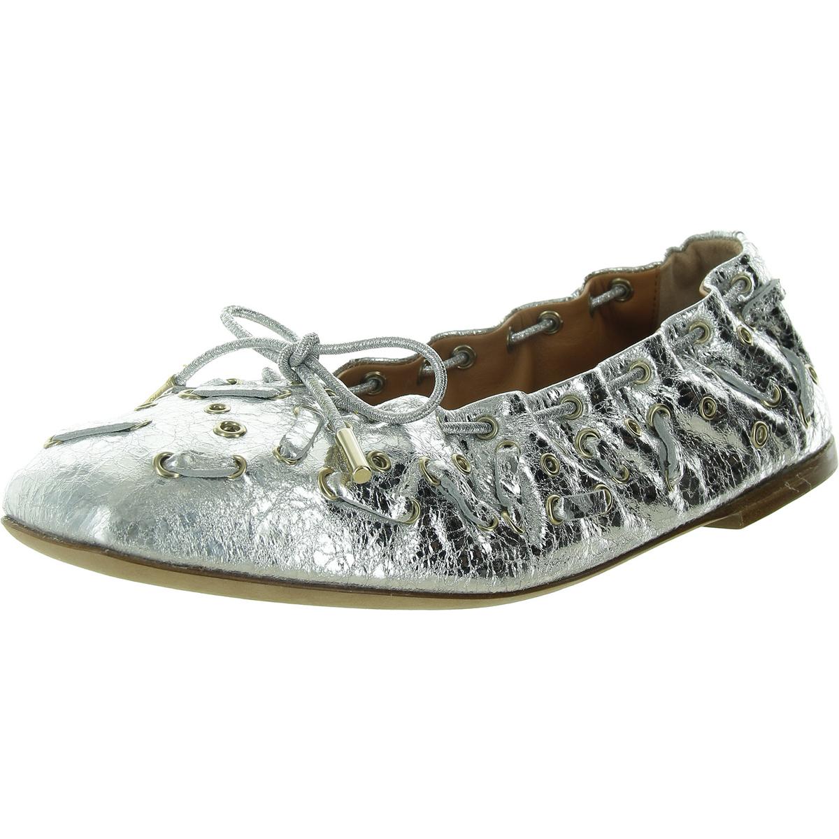 Женские балетки на плоской подошве из серебристой кожи Oracia от Chloe размер 39 средний BM BHFO 9959 39990₽