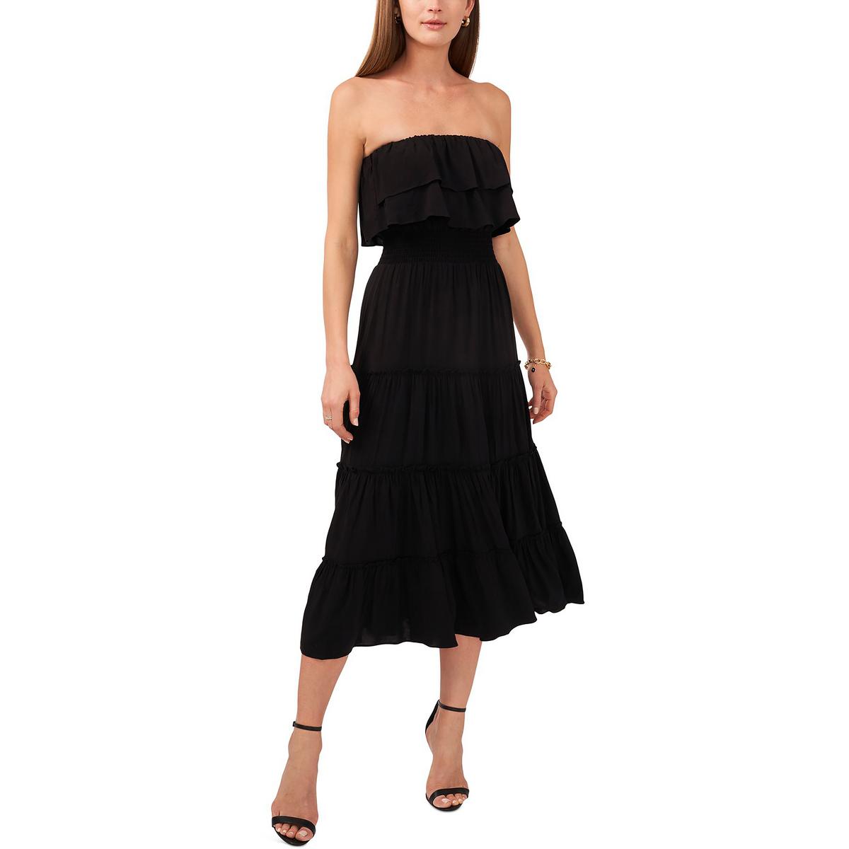 MSK Womens Sheer Ruffled Special Occasion Midi Dress BHFO 2404 eBay