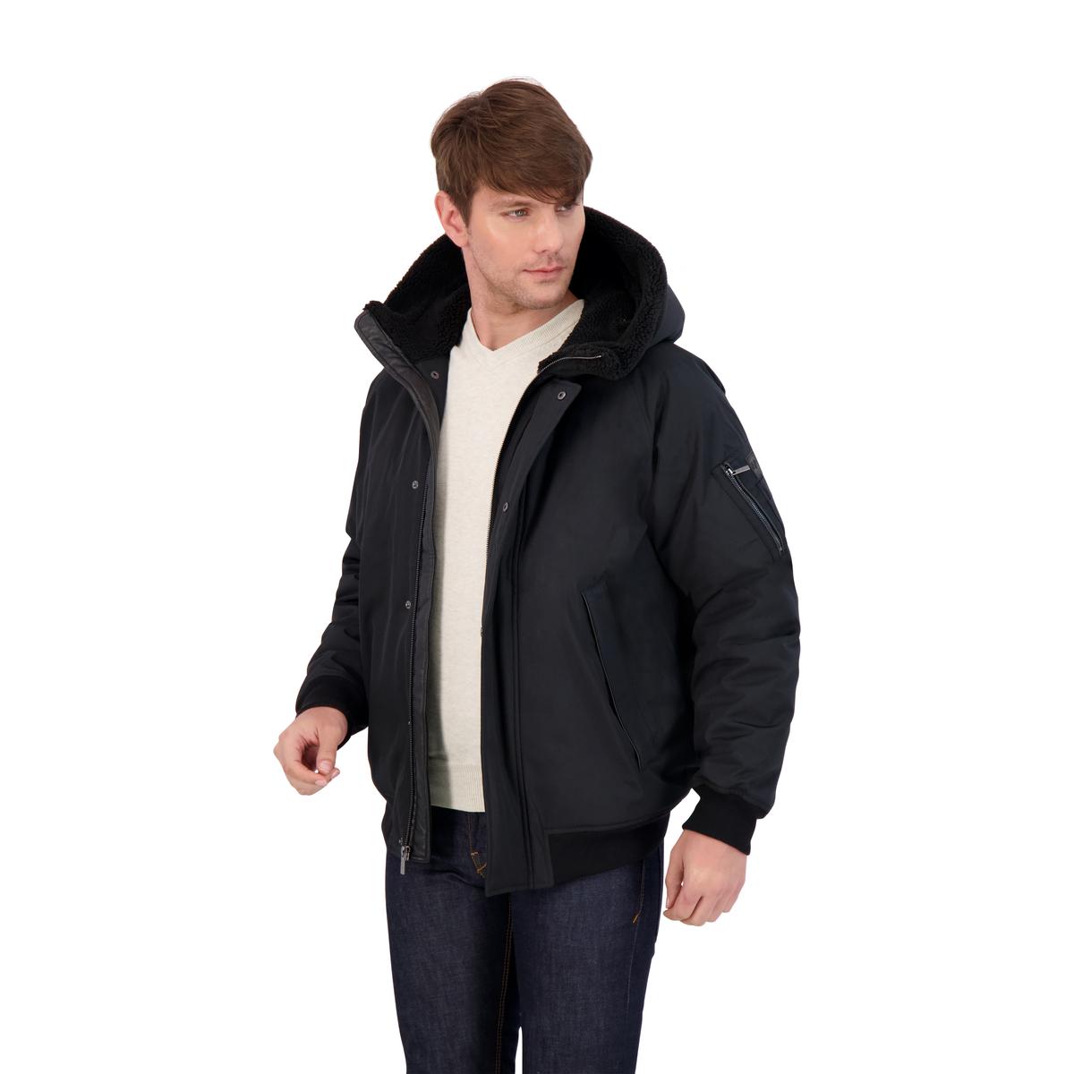 levi's twill hooded wind resistant heavyweight bomber jacket