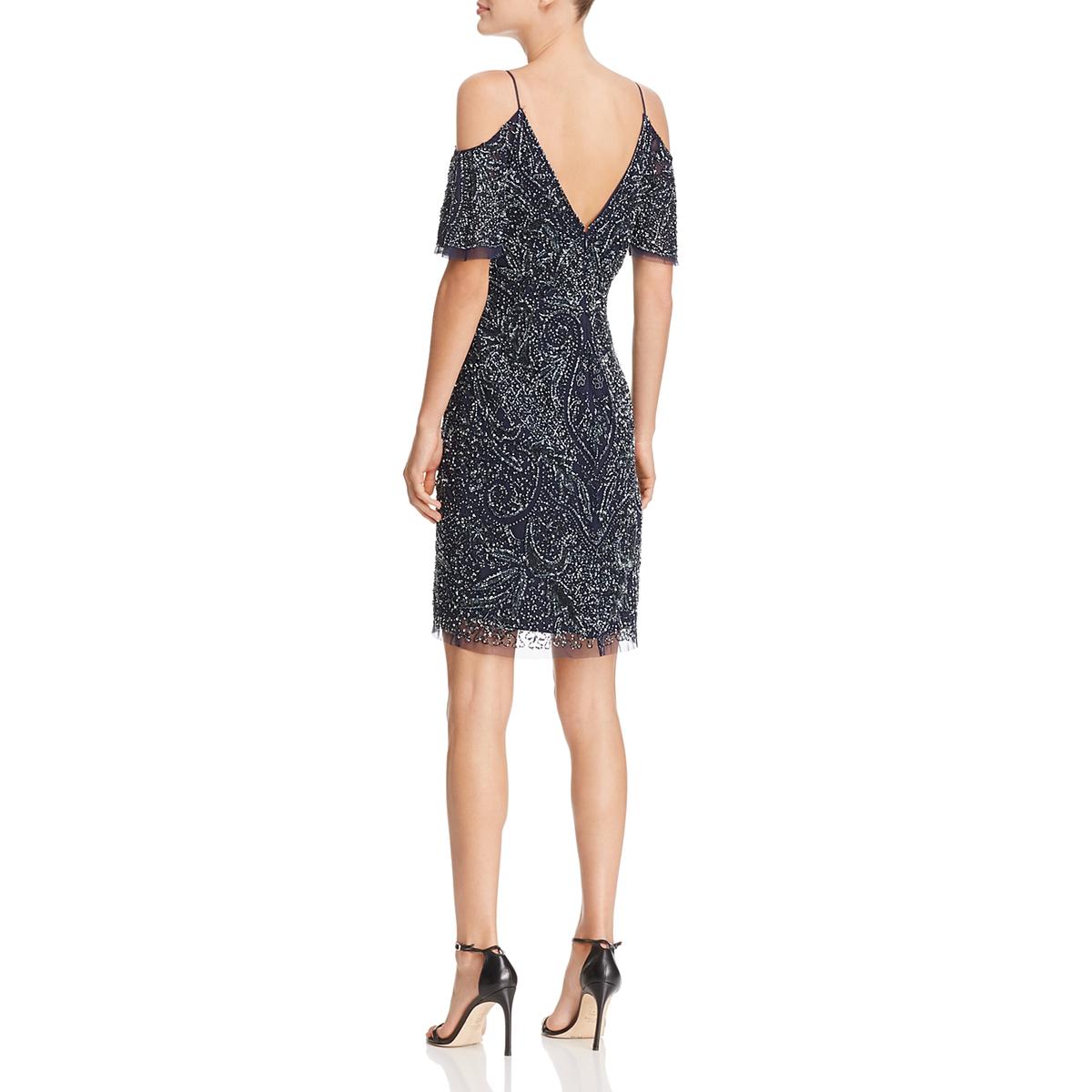 aidan mattox cold shoulder beaded gown