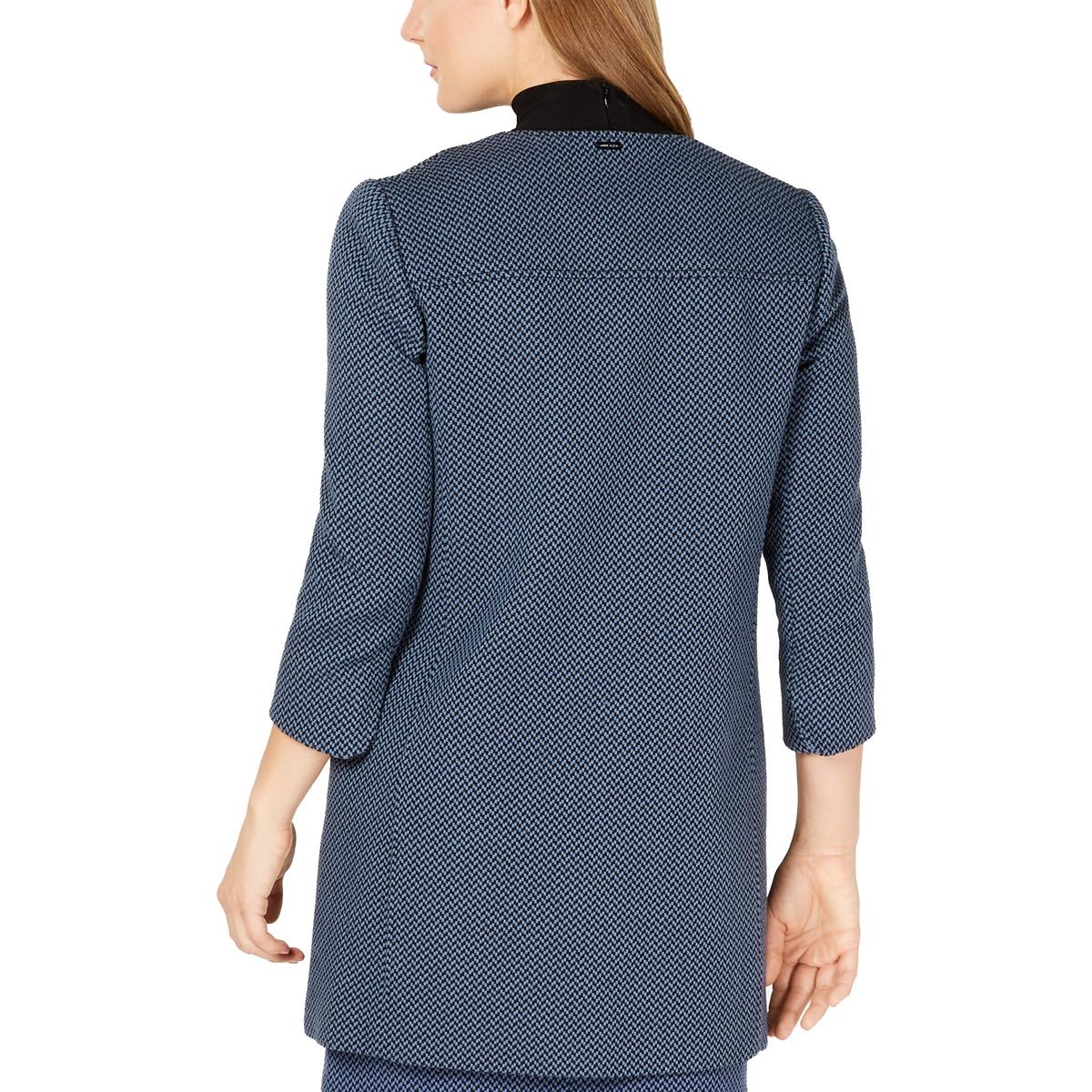 Anne Klein Womens Blue Patterned Raglan Sleeves Blazer Jacket 14 BHFO ...