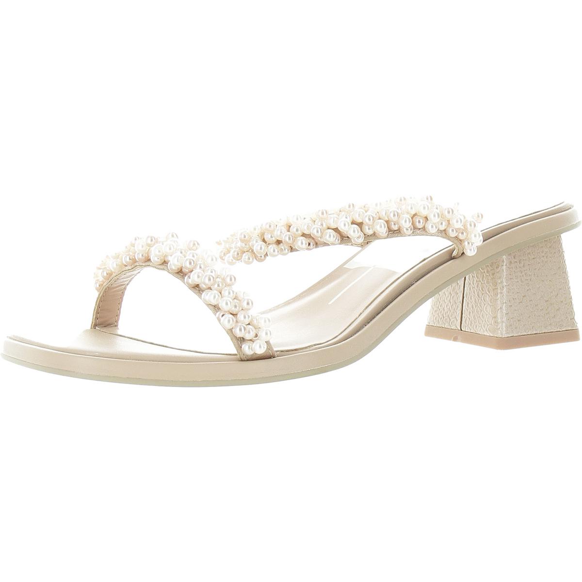 Dolce Vita Womens River Pearl Embellished Slides Dress Heels Shoes BHFO 6713 - Picture 4 of 5