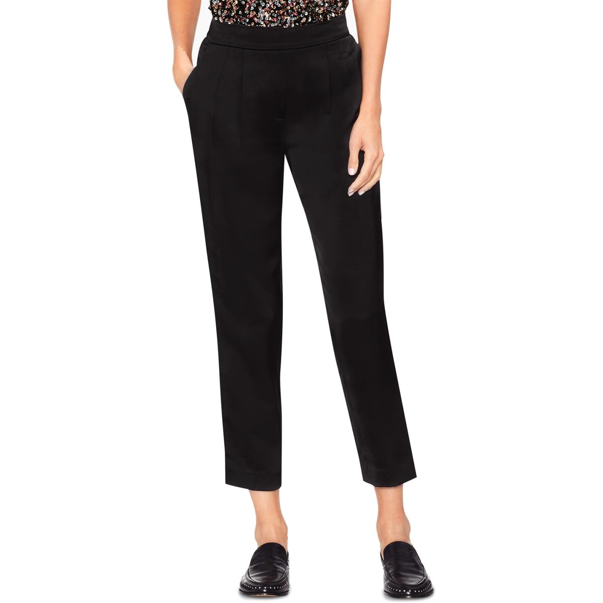 Vince Camuto Womens Black Satin Slim Leg Business Dress Pants 12 BHFO ...