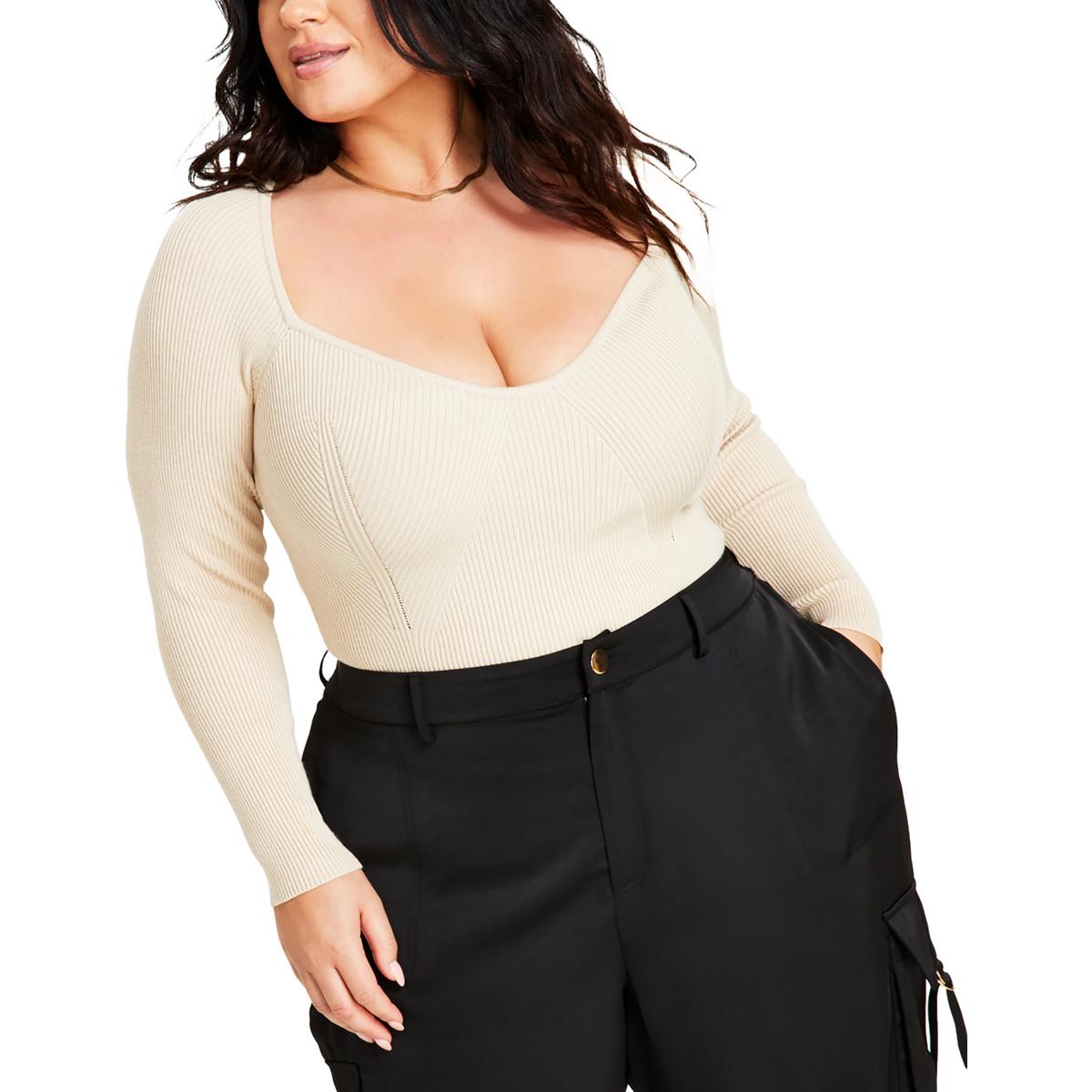 Nina Parker Womens Ribbed Rayon Pullover Sweater Plus BHFO 5885 - Picture 4 of 4