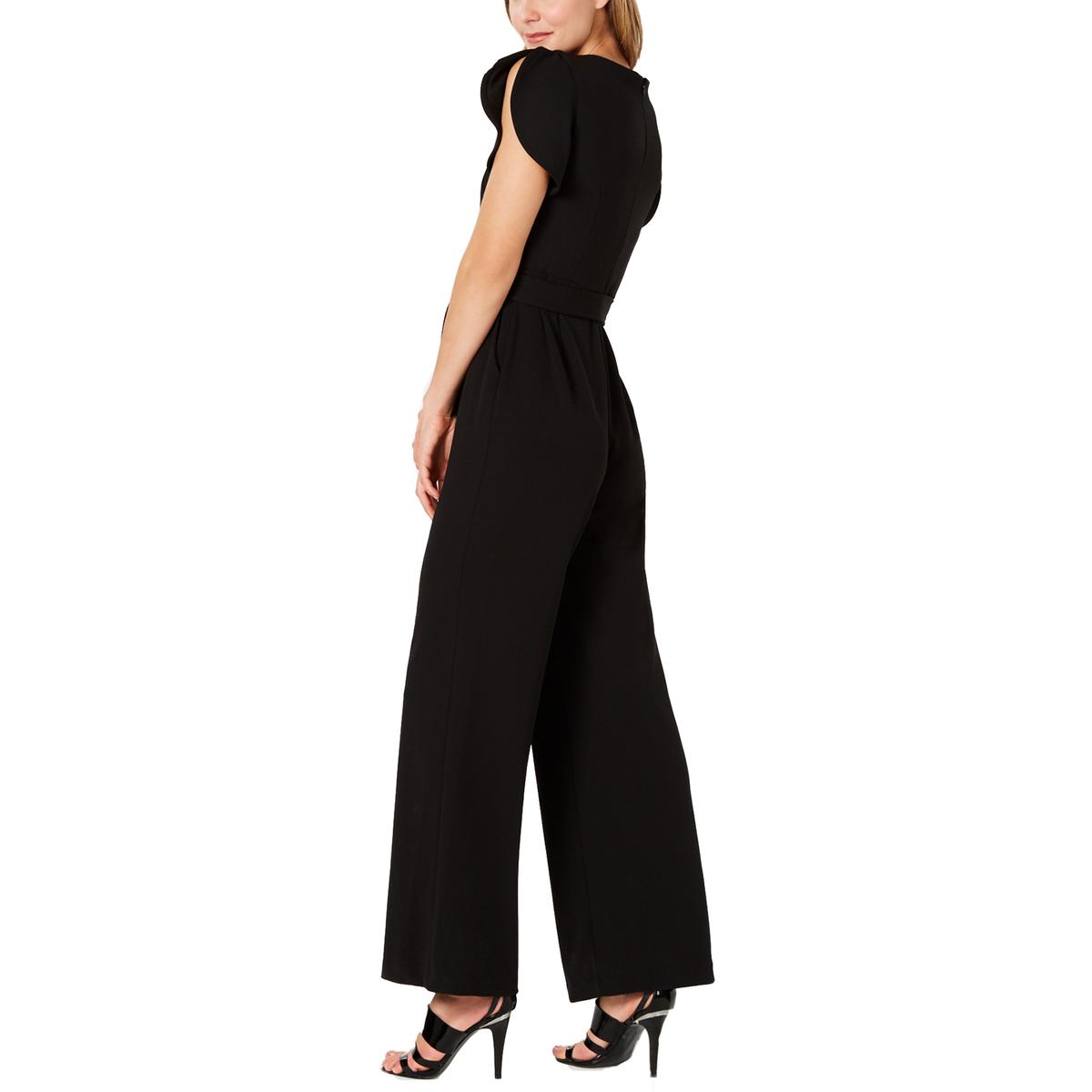 Calvin Klein Womens Black Wide Leg Dressy Jumpsuit Petites 12P BHFO ...