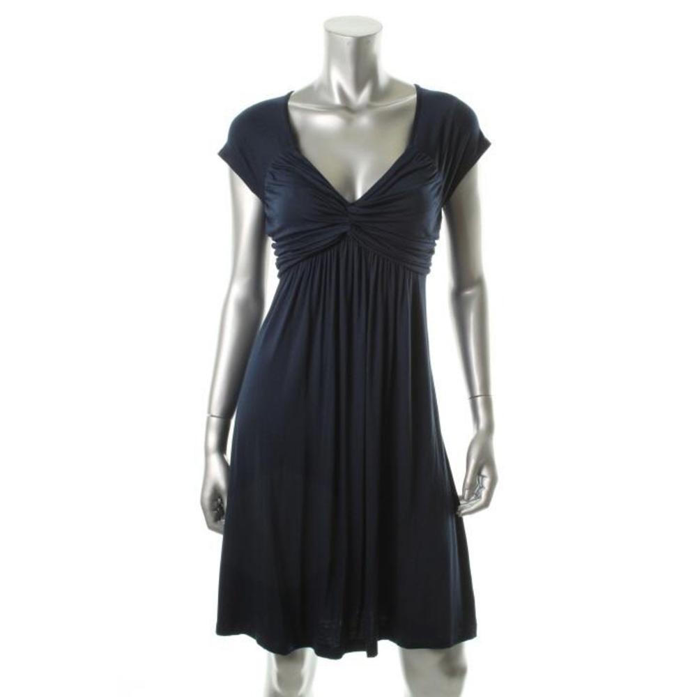 Maitai NEW Navy Little Black Dress Empire V Neck Plus 2X BHFO | eBay