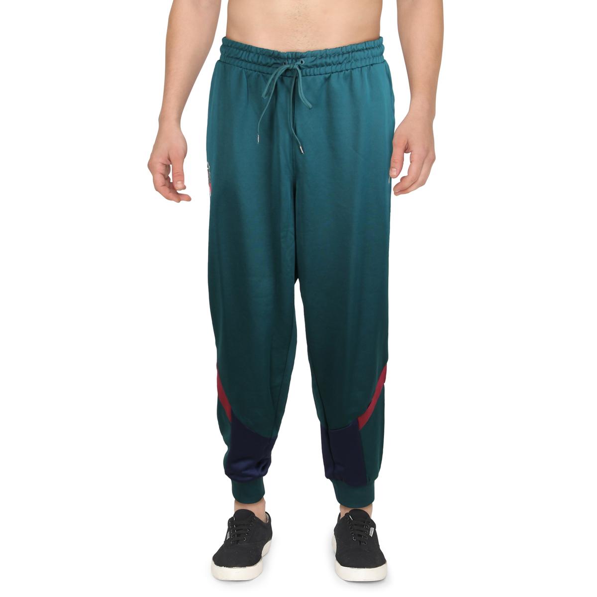 Puma Mens Green Fitness Running Workout Track Pants Athletic M BHFO