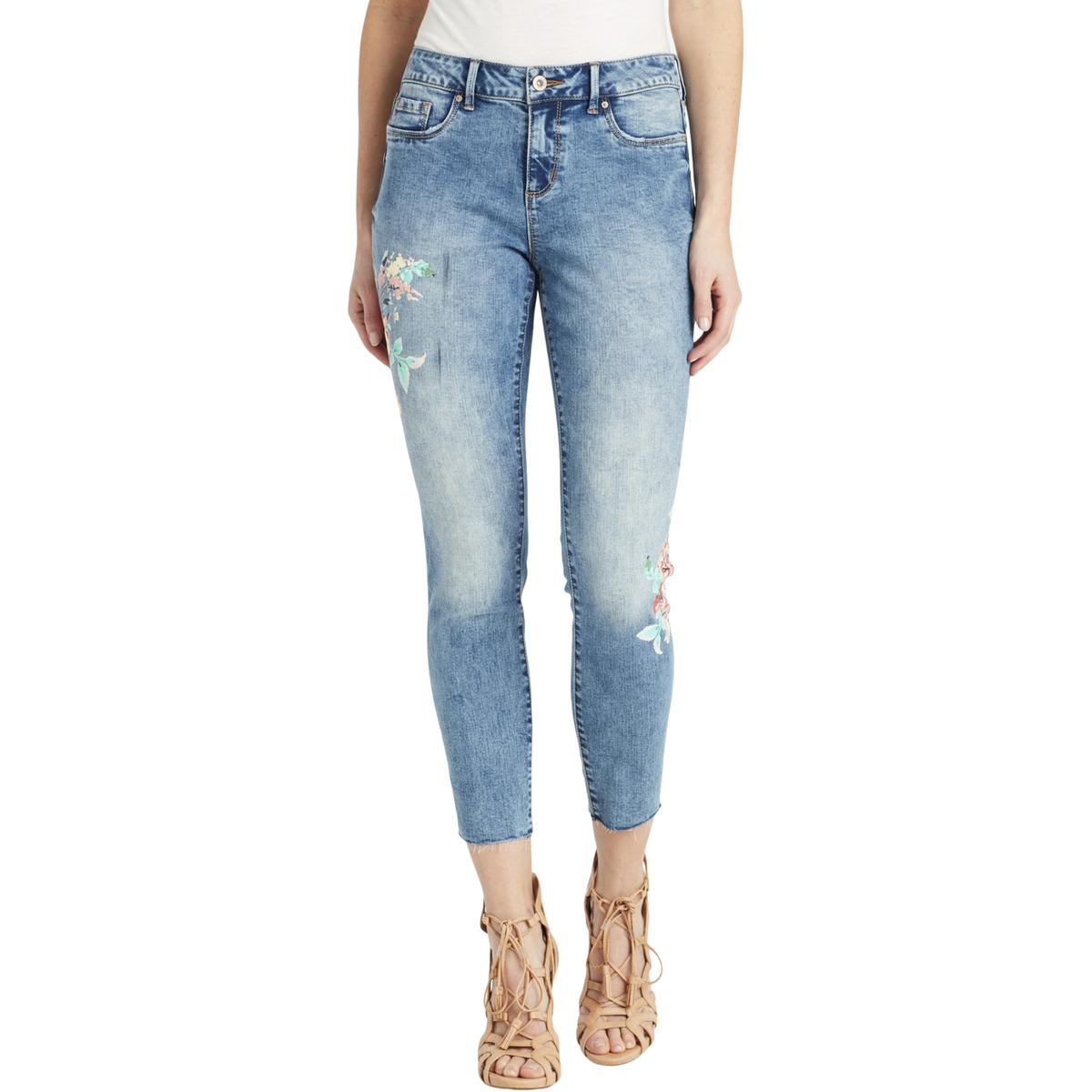 Jessica Simpson Womens Kiss Me Blue Denim Mid-Rise Skinny Jeans 27 BHFO ...