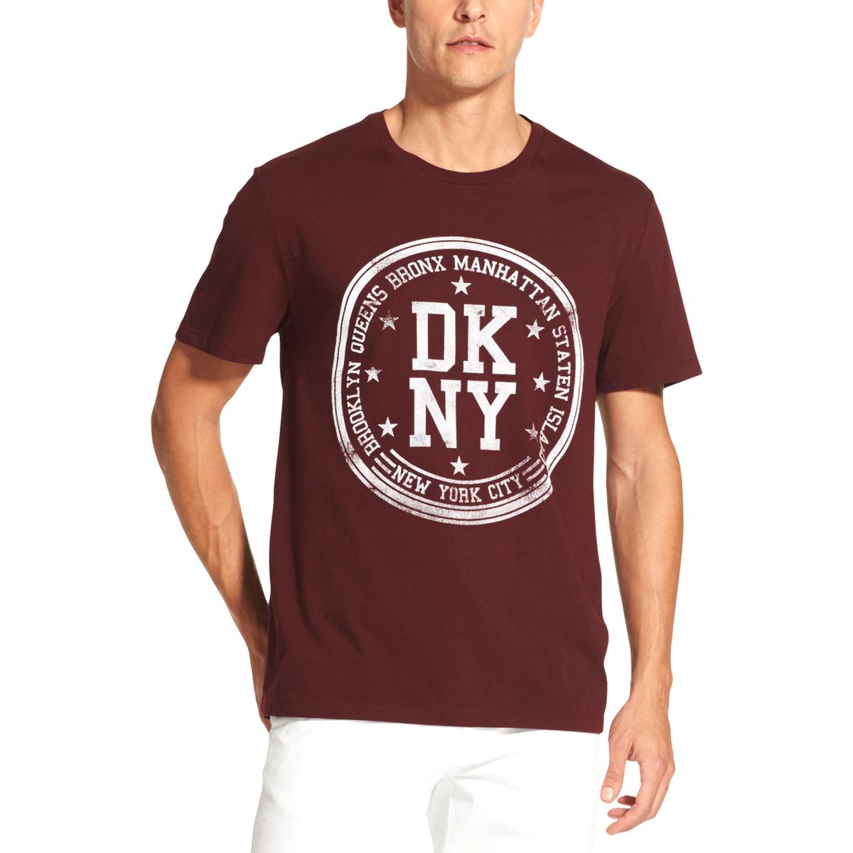 DKNY Mens Red Cotton Logo Tee T-Shirt XXL BHFO 1191 | eBay