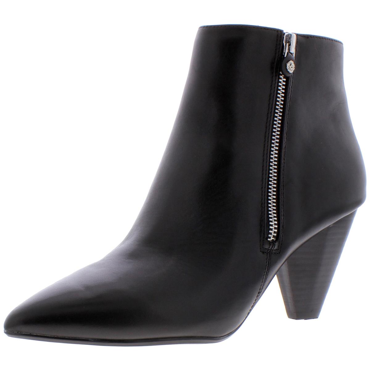 Anne Klein Womens Yavin Black Leather Booties Shoes 9.5 Medium (B,M ...