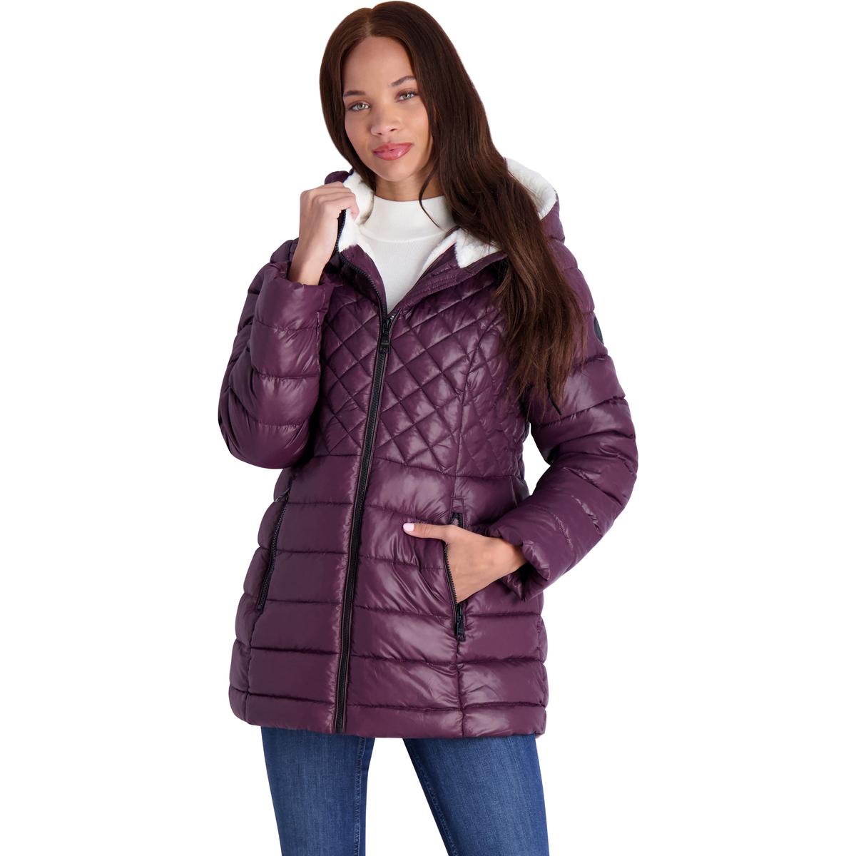 Steve Madden Women's Glacier Shield Winter Puffer Coat with Faux