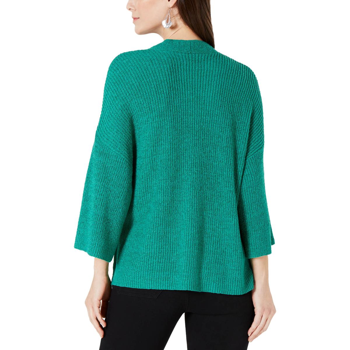Style & Co. Womens Green Knit Kimono Sleeves Cardigan Sweater M BHFO ...