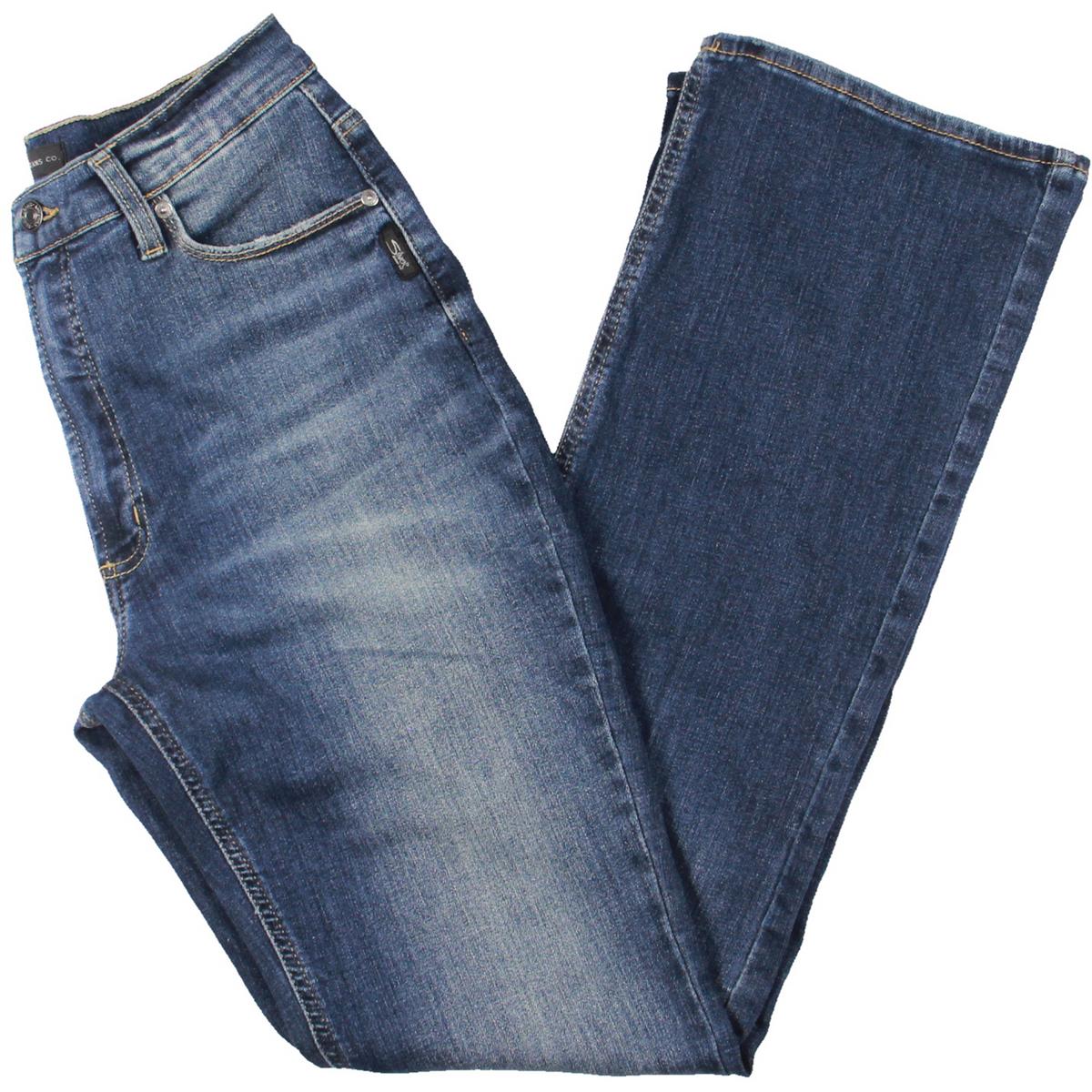 Silver Jeans Co. Женские синие потертые джинсы с высокой посадкой, 28 BHFO 0000