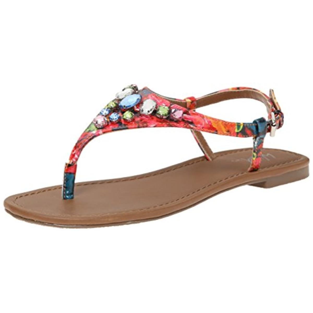 Wild Pair 8205 Womens Frazier Faux Leather T-Strap Thong Sandals Shoes BHFO