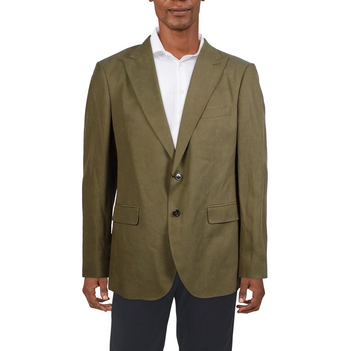 MNG Mens Green Solid Two-Button Blazer 42 BHFO 1963 | eBay