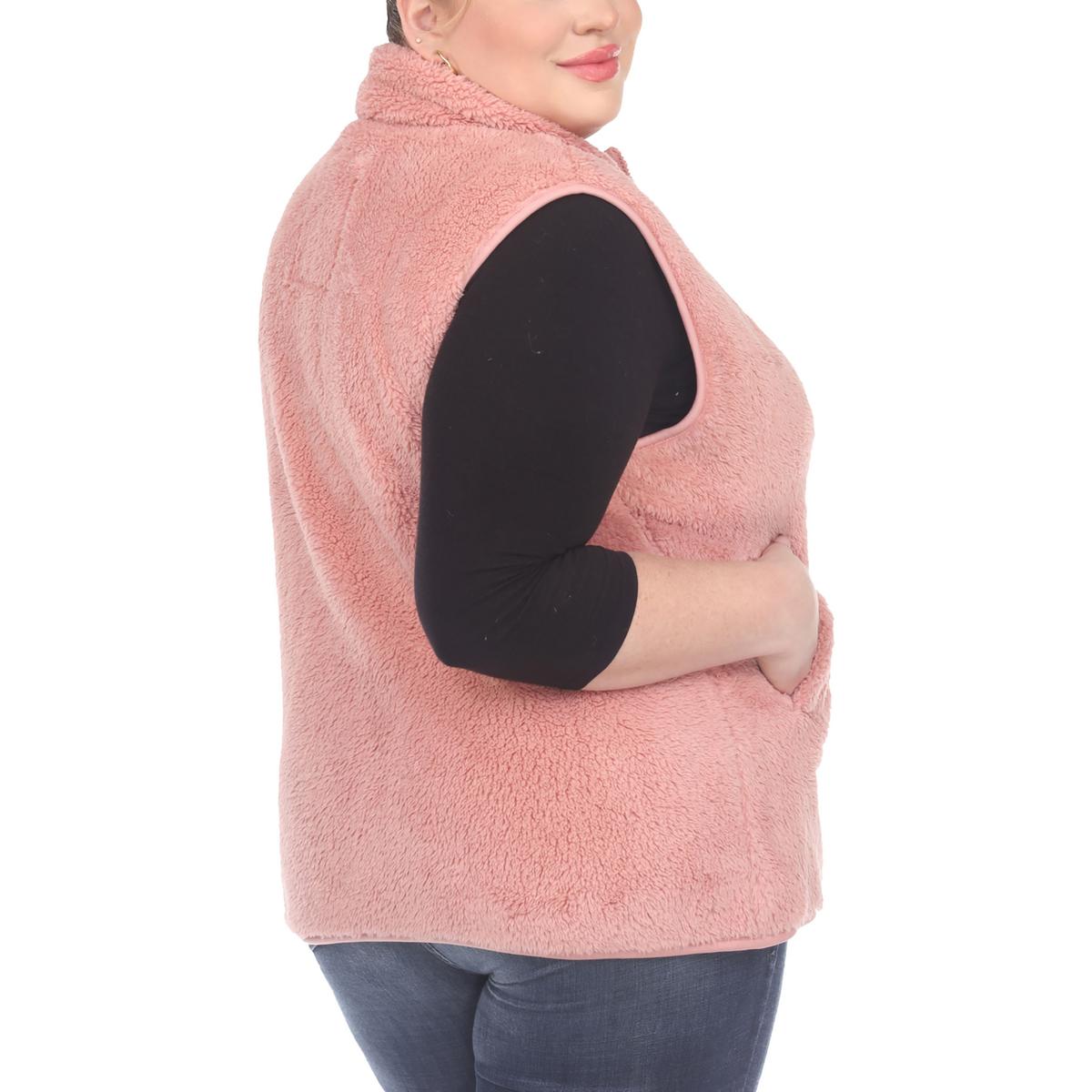 White Mark Womens Faux Fur Warm Cold Weather Outerwear Vest Plus BHFO 6459 - Picture 6 of 8