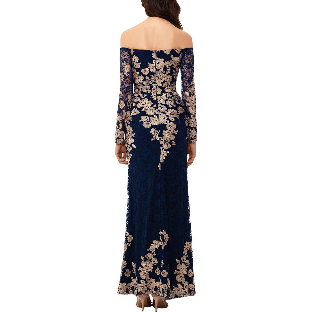 xscape embroidered lace ballgown