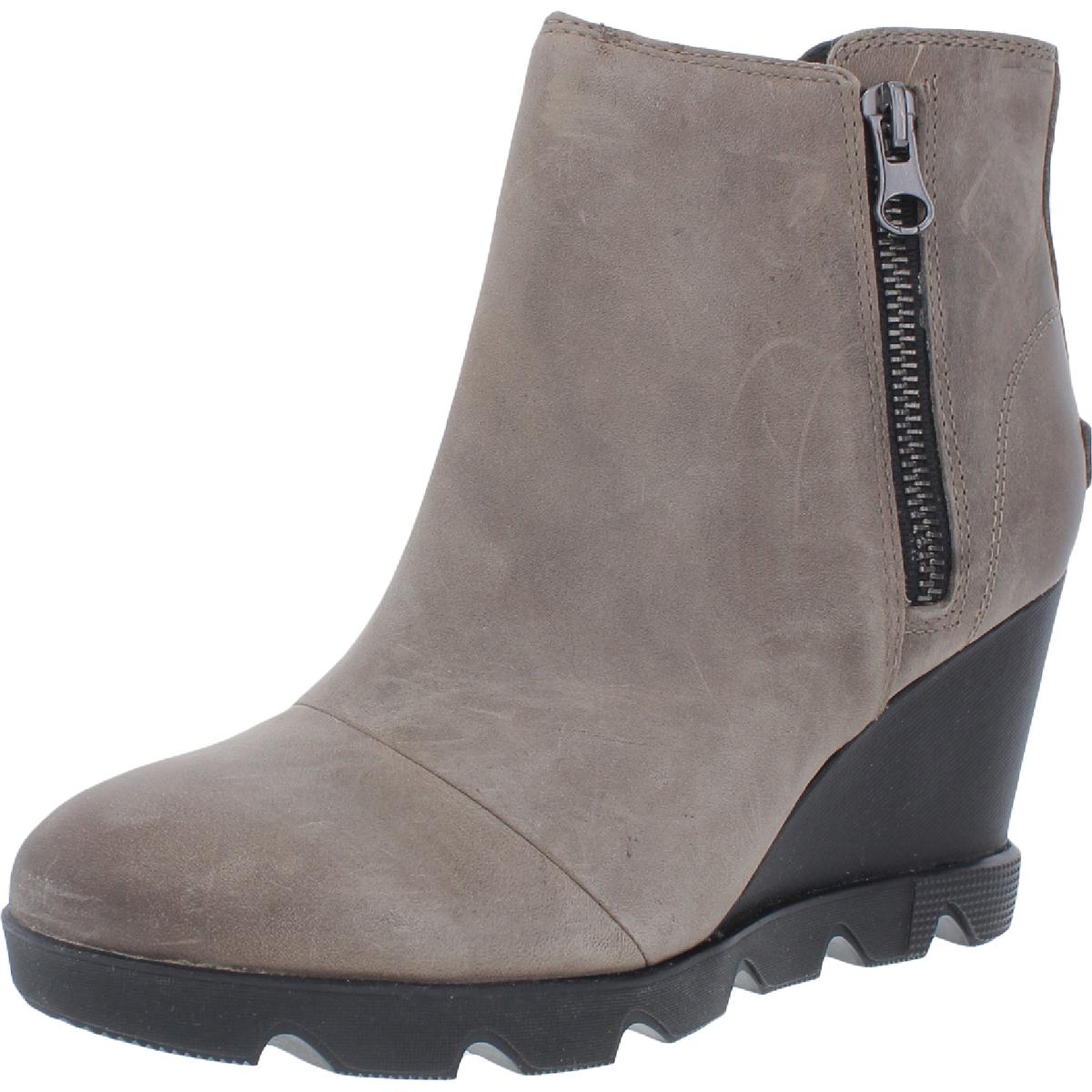 Sorel Joan Uptown Womens Leather Ankle Wedge Boots