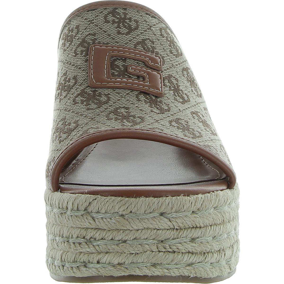 Guess Womens Zakki Canvas Slip-On Wedge Slide Sandals Shoes BHFO 1818 - Picture 8 of 10