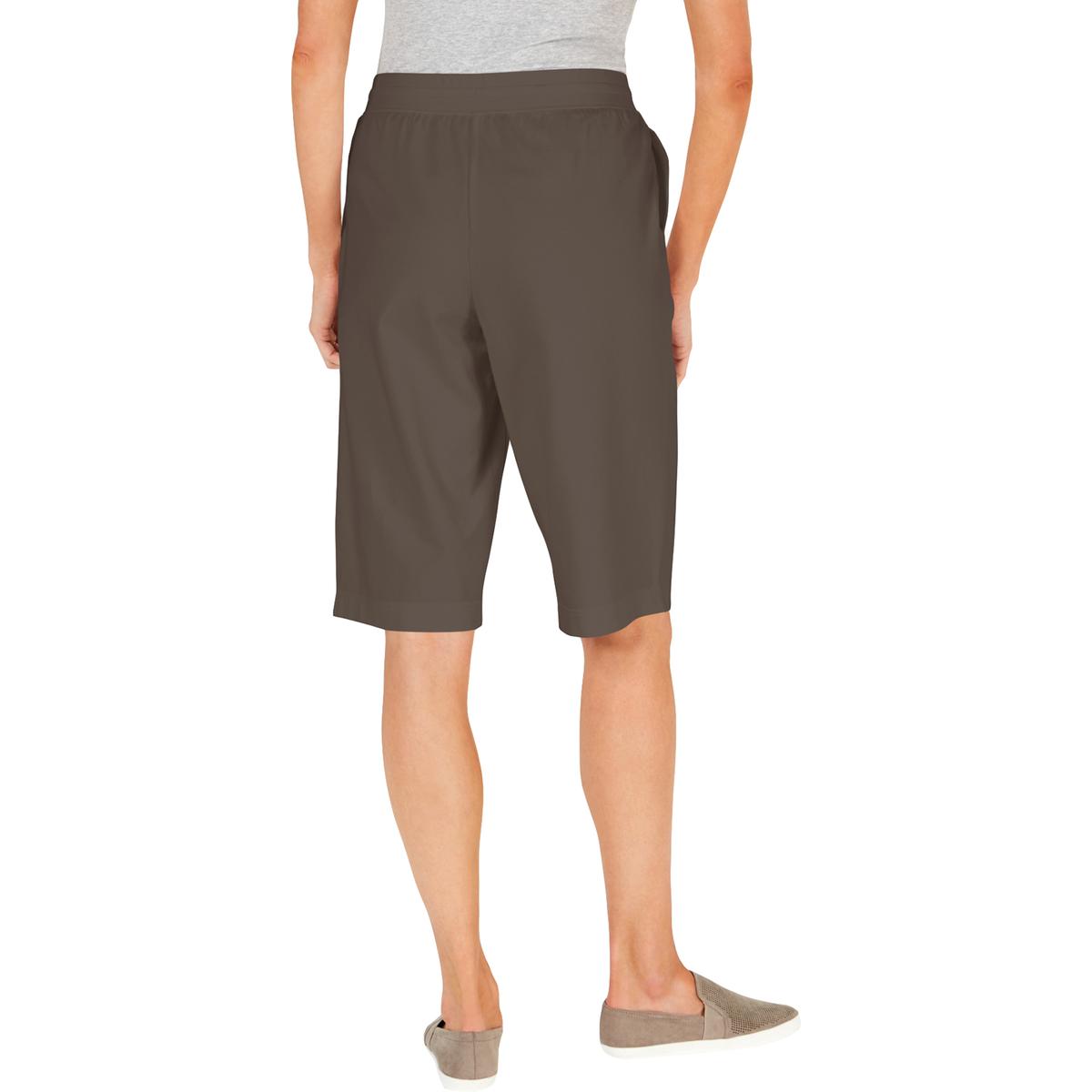 Karen Scott Sport Womens Sport Skimmer Brown Athletic Shorts Plus XL