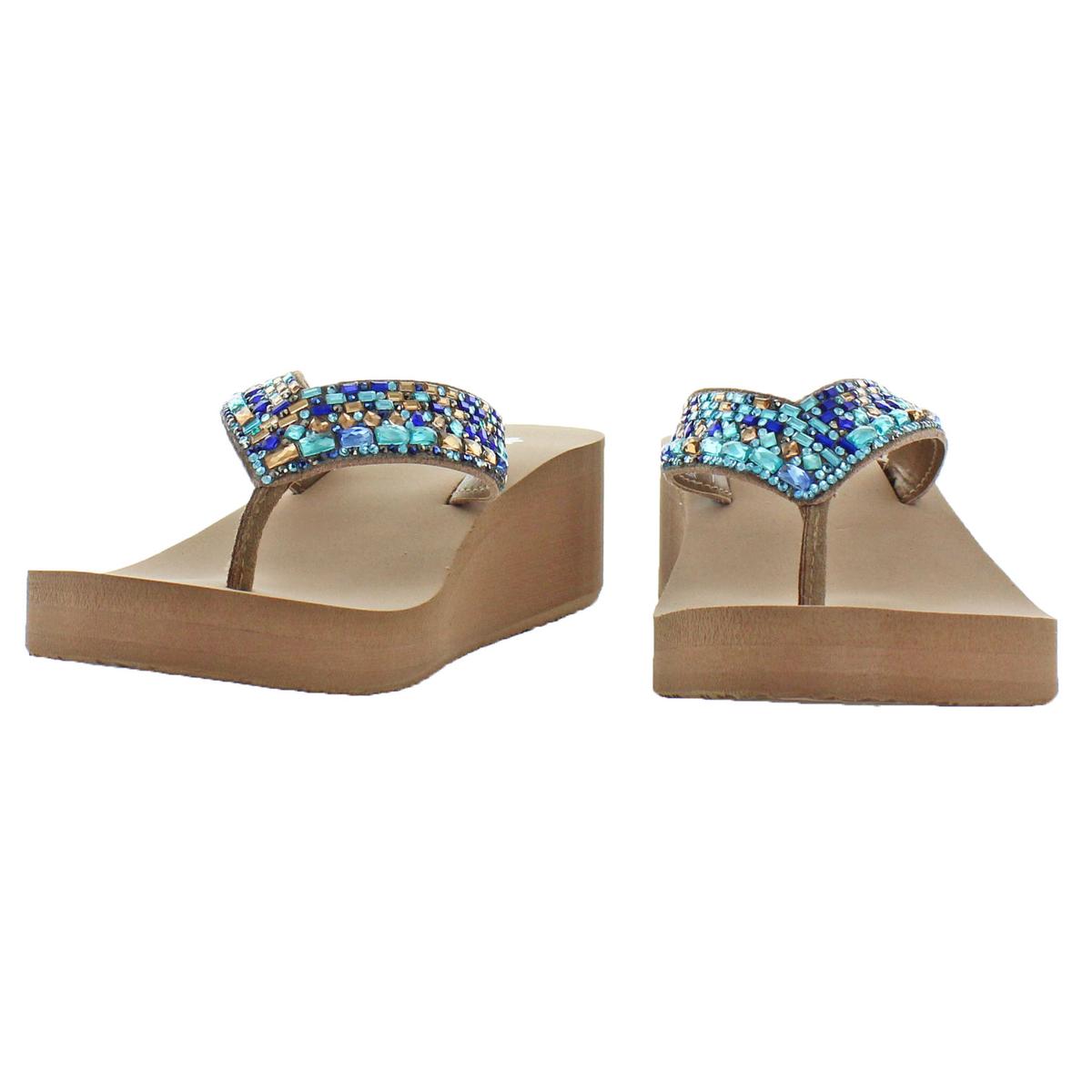 Yellow Box Women's Tinelli Rhinestone EVA Wedge Thong Sandals | eBay