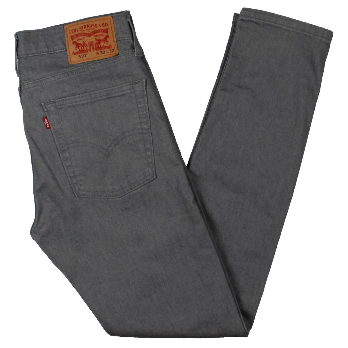 Levi's Mens 510 Gray Denim Stretch Sits at Waist Skinny Jeans 30/32 ...