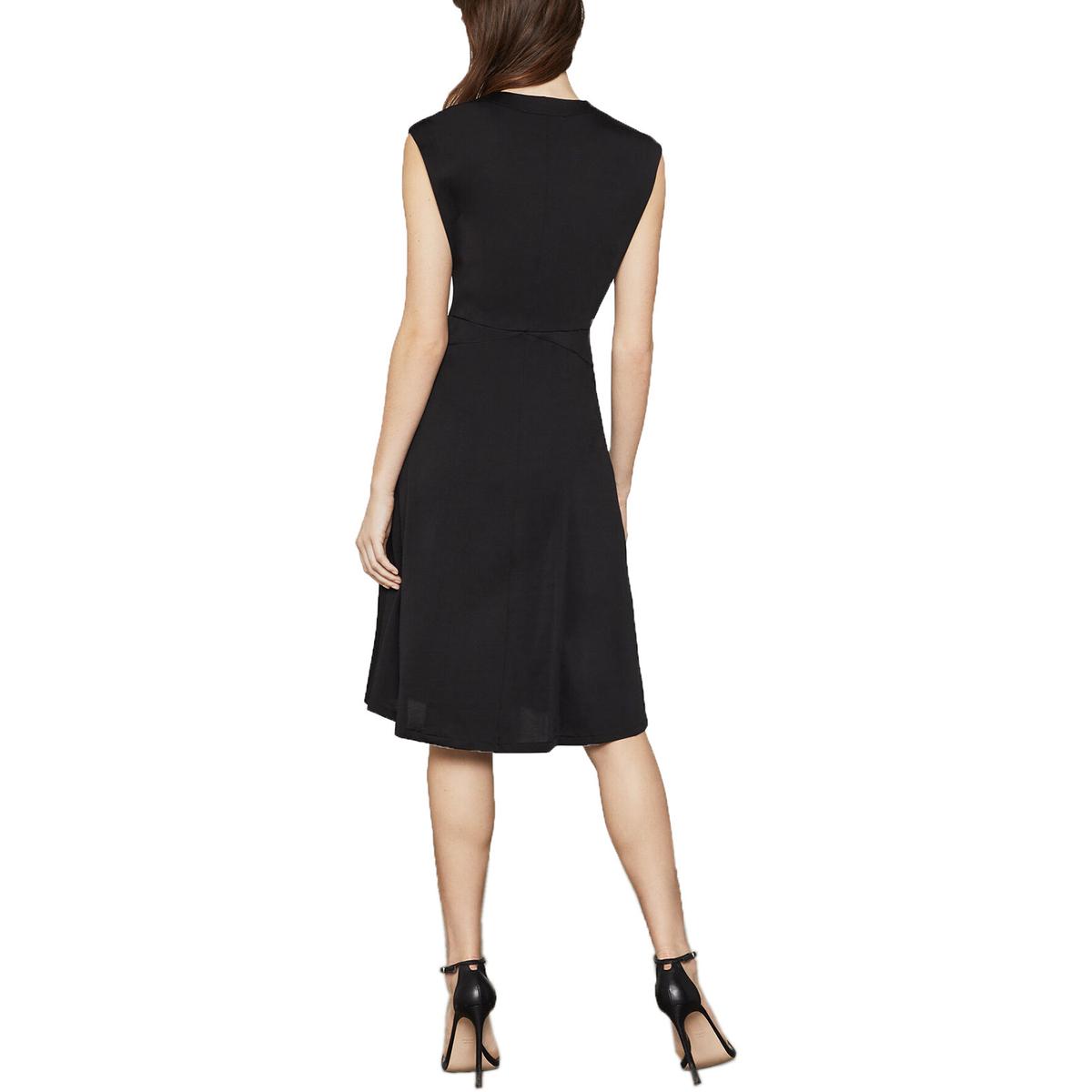 BCBG Max Azria Womens Black V-Neck Cap Sleeve A-Line Cocktail Dress XS ...
