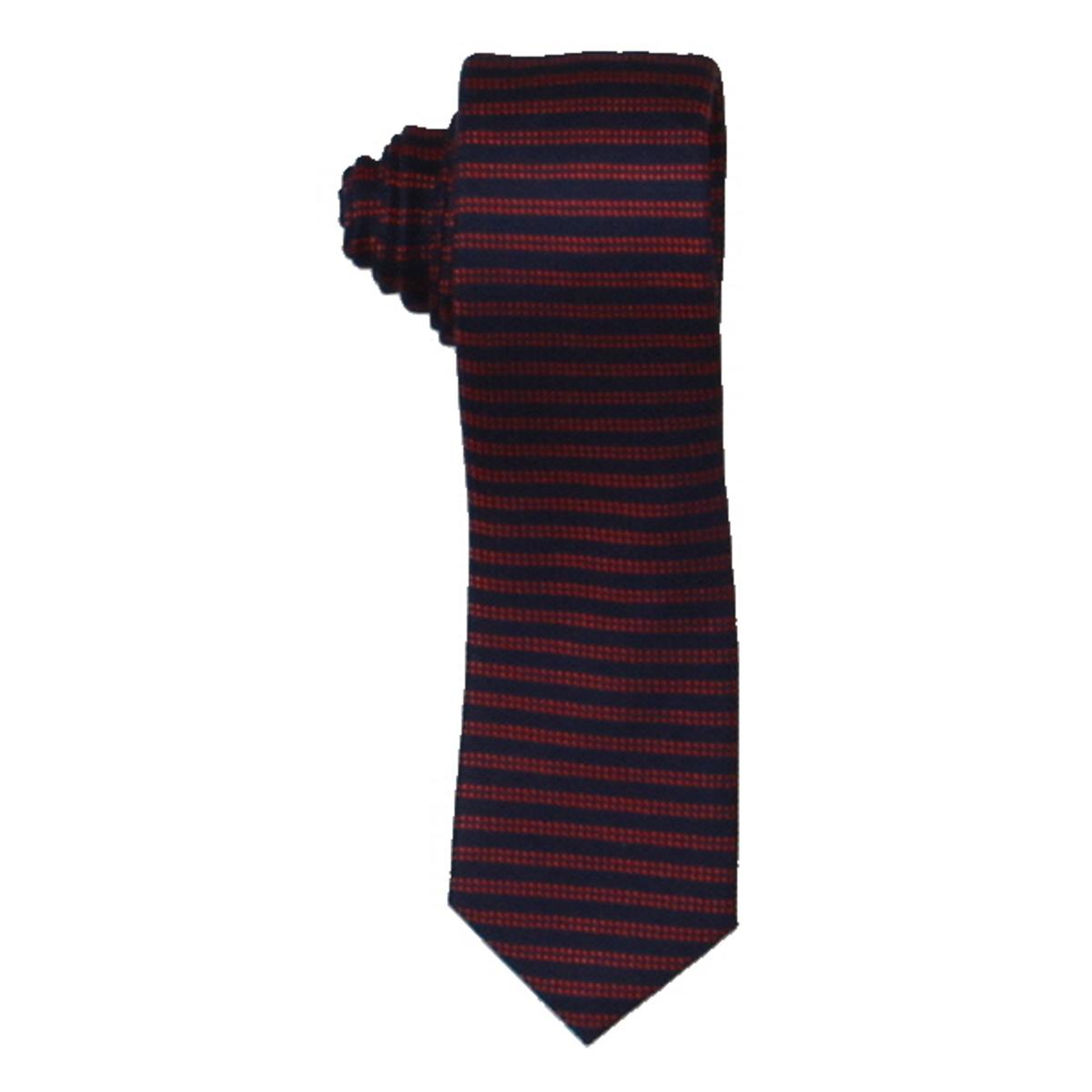 Tommy Hilfiger Mens Dotted Horizontal Stripe Navy Silk Neck Tie O/S ...