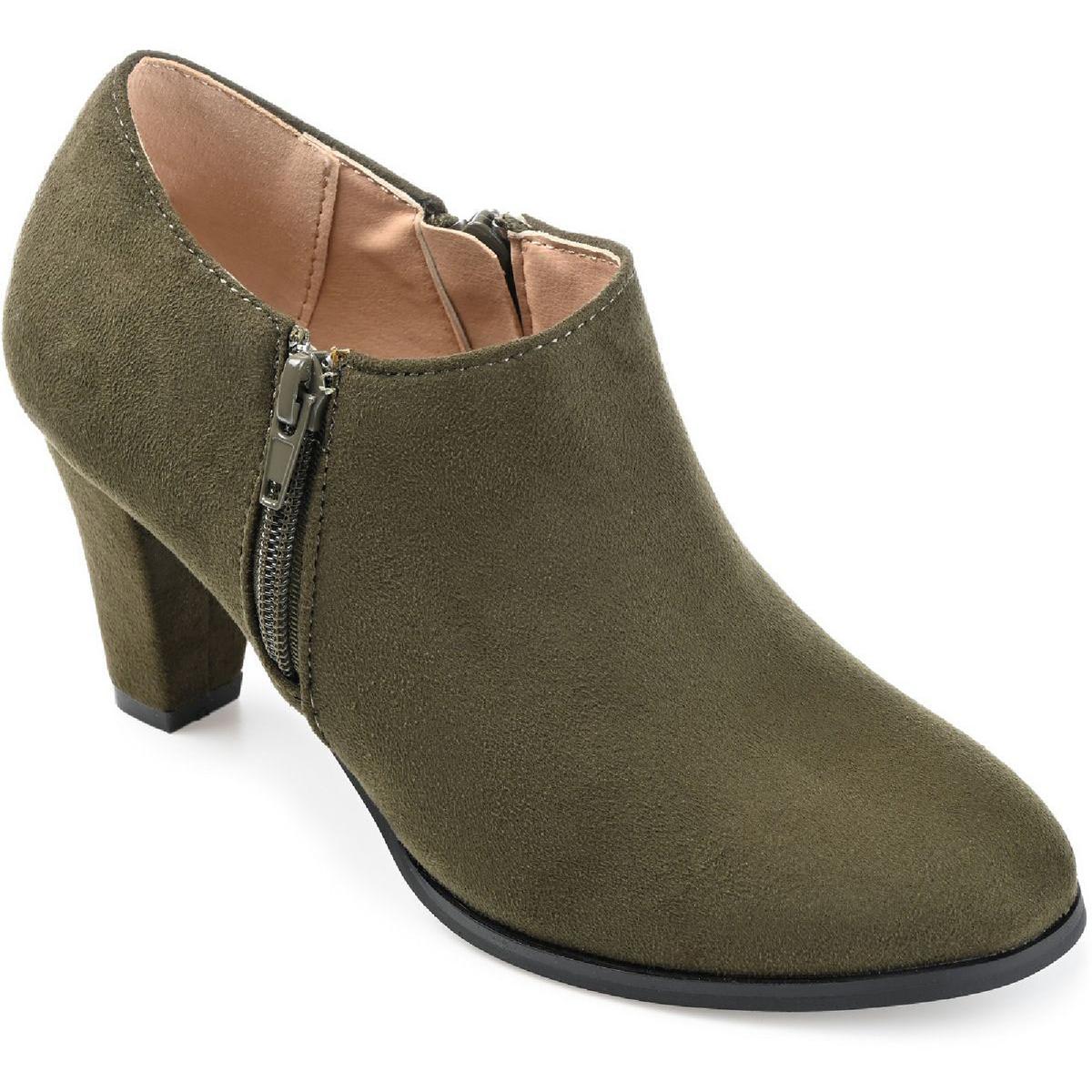 Journee Collection Womens Sanzi Faux Suede Block Heel Booties Shoes BHFO 0779 - Picture 5 of 8