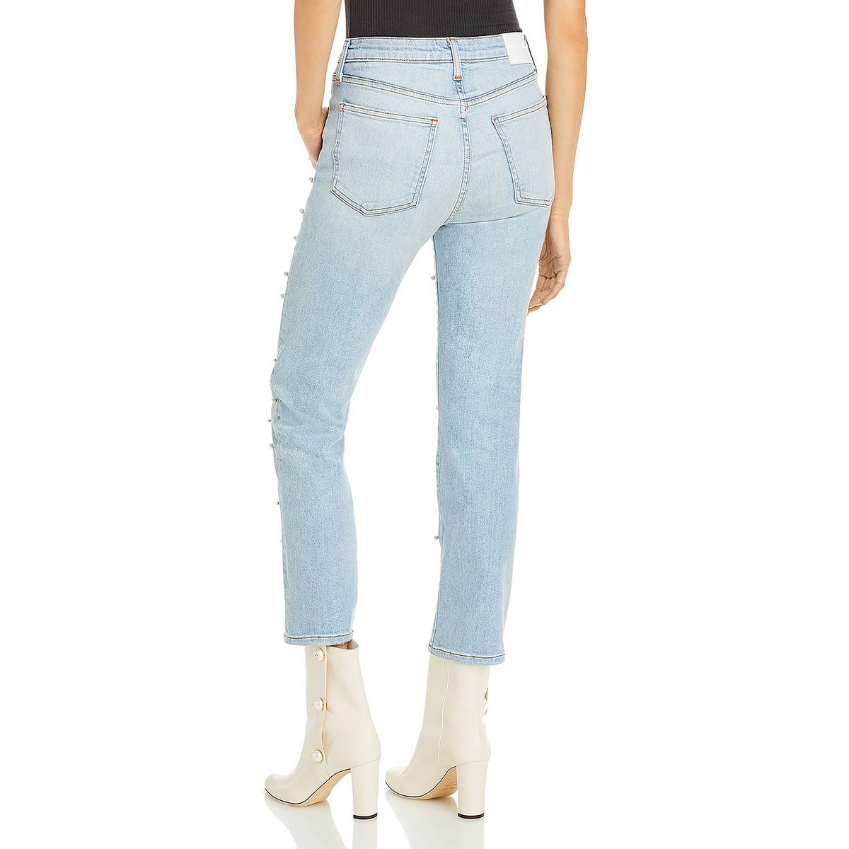 light-wash straight-leg jeans