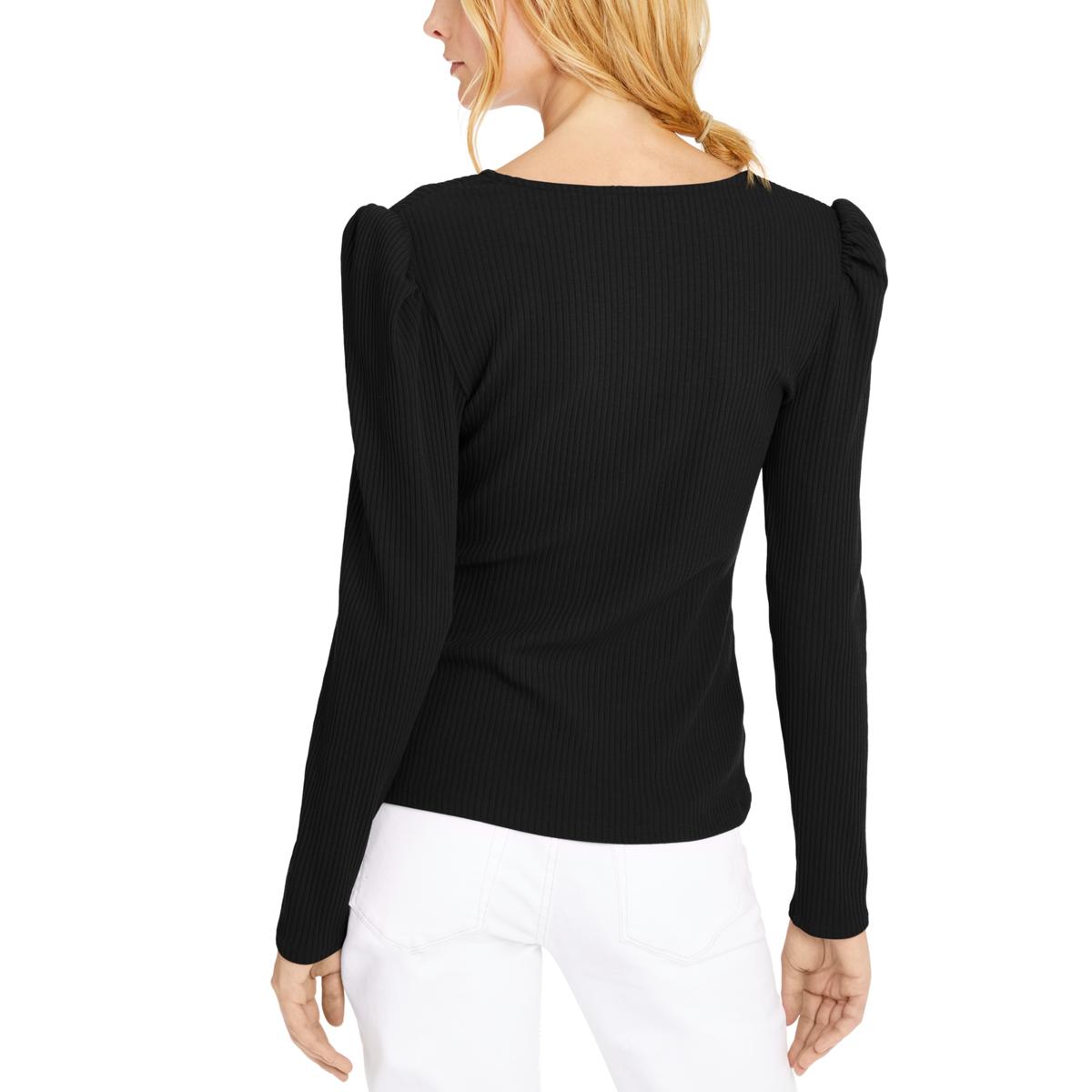 h&m puff sleeve v neck top