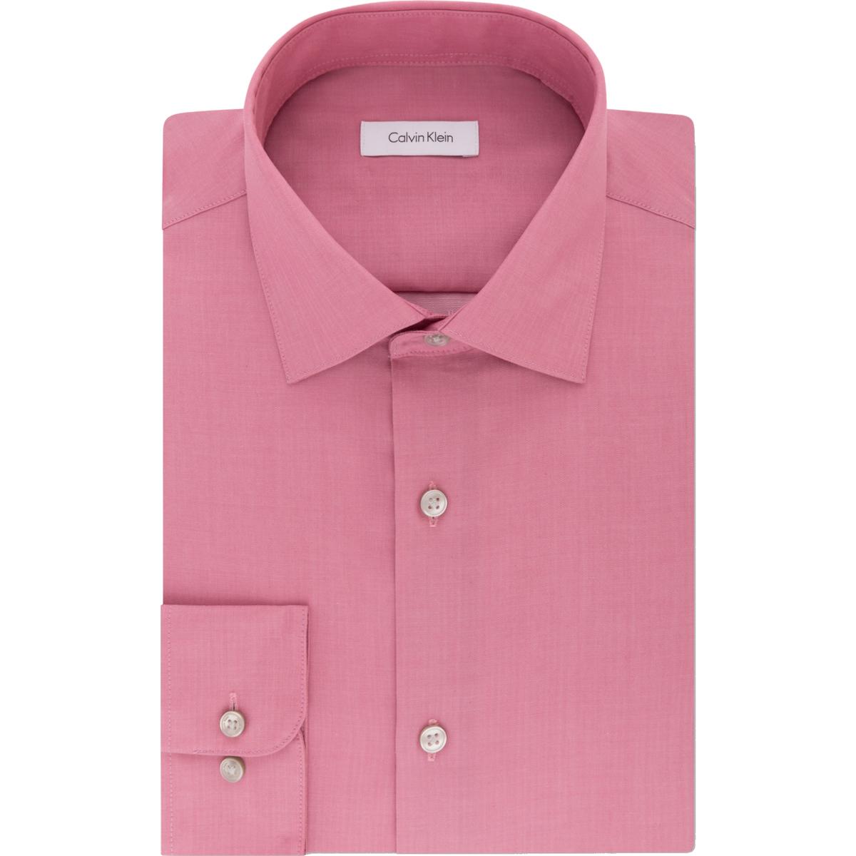 Calvin Klein Mens Pink Cotton Dress Shirt Big & Tall 20 37/38 XXXXL ...