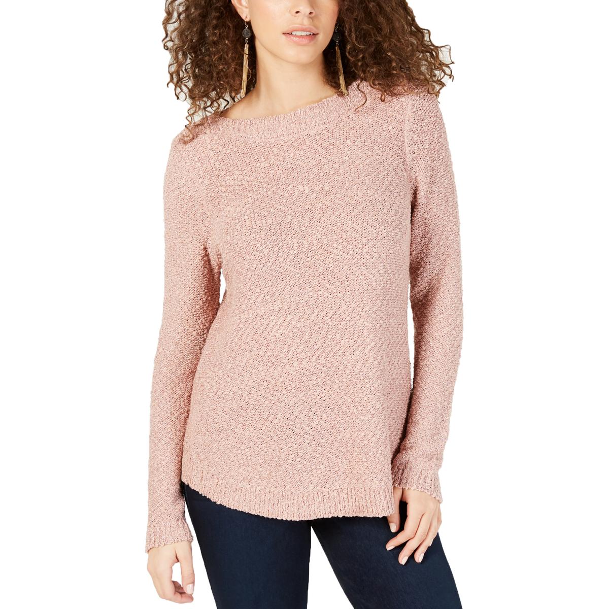 INC Womens Pink Metallic Knit Pullover Sweater Top Petites PP BHFO 8871