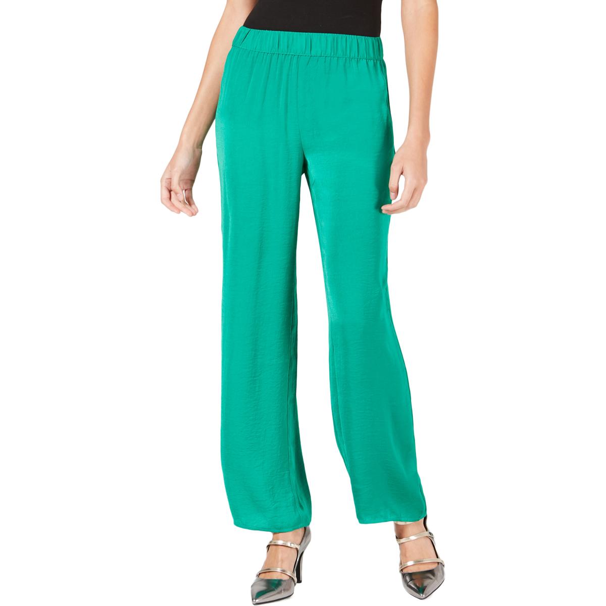 Alfani Womens Green Satin Smocked Dress Wide Leg Pants XXL BHFO 2426 | eBay