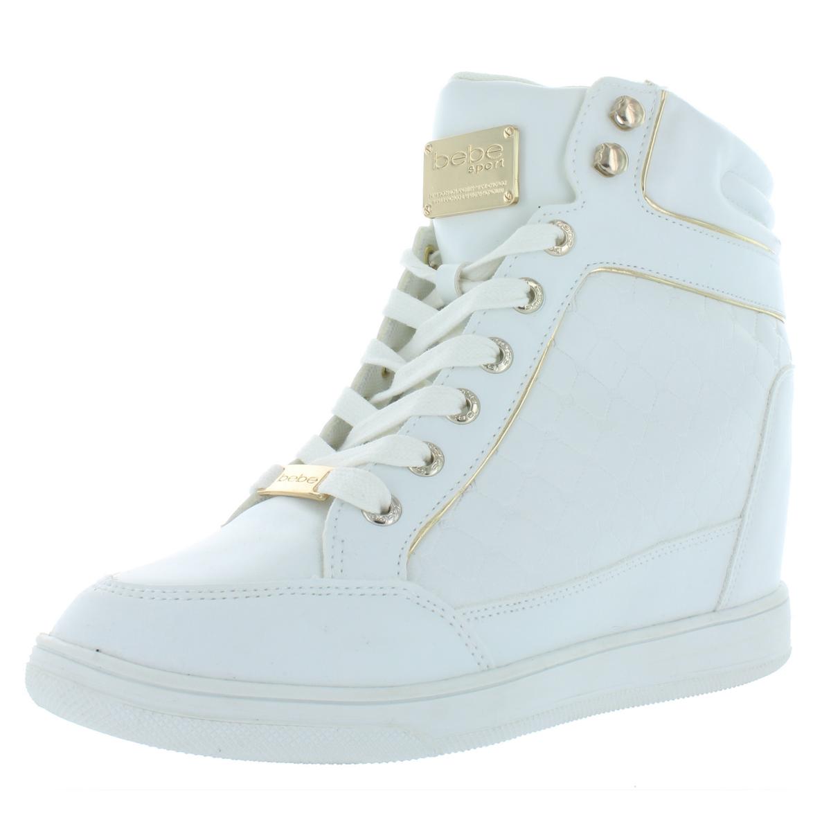 Bebe Sport Womens Calissa White Fashion Sneakers Shoes 8 Medium (B,M ...