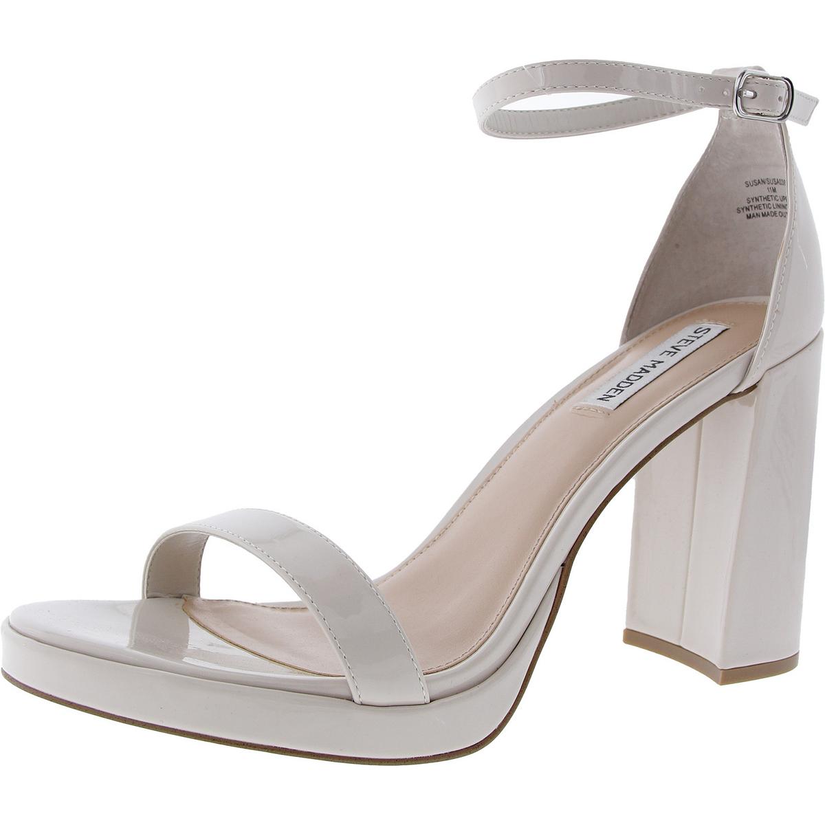 Steve Madden Womens Susan Solid Ankle Strap Pumps Heels Shoes BHFO 0969 - Picture 9 of 14