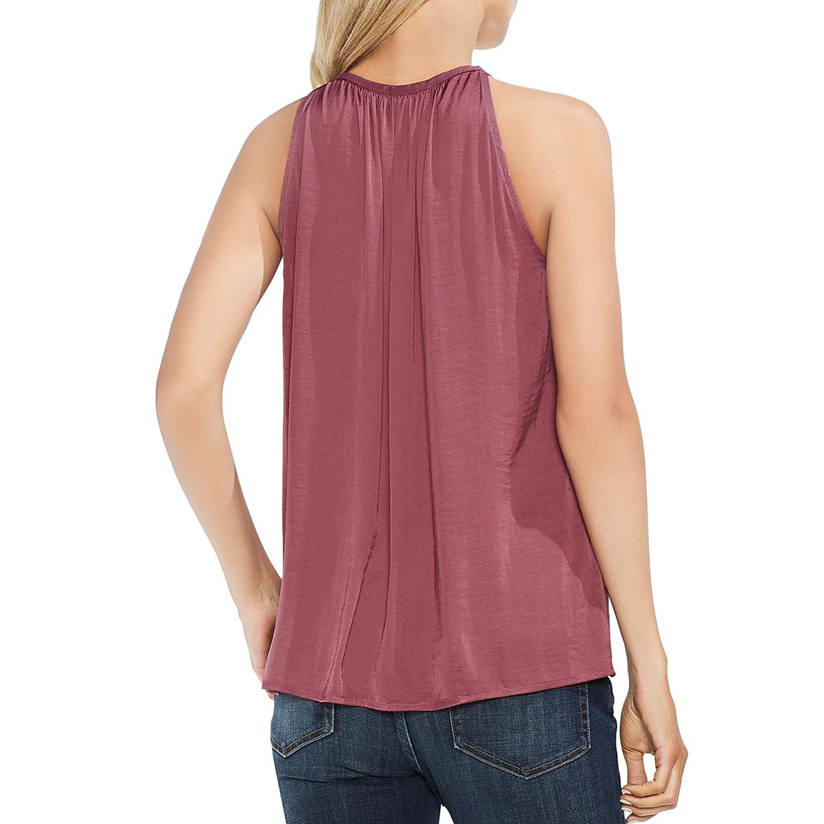 Vince Camuto Womens Pink Satin Gathered Keyhole Blouse Top XL BHFO 0149 | eBay