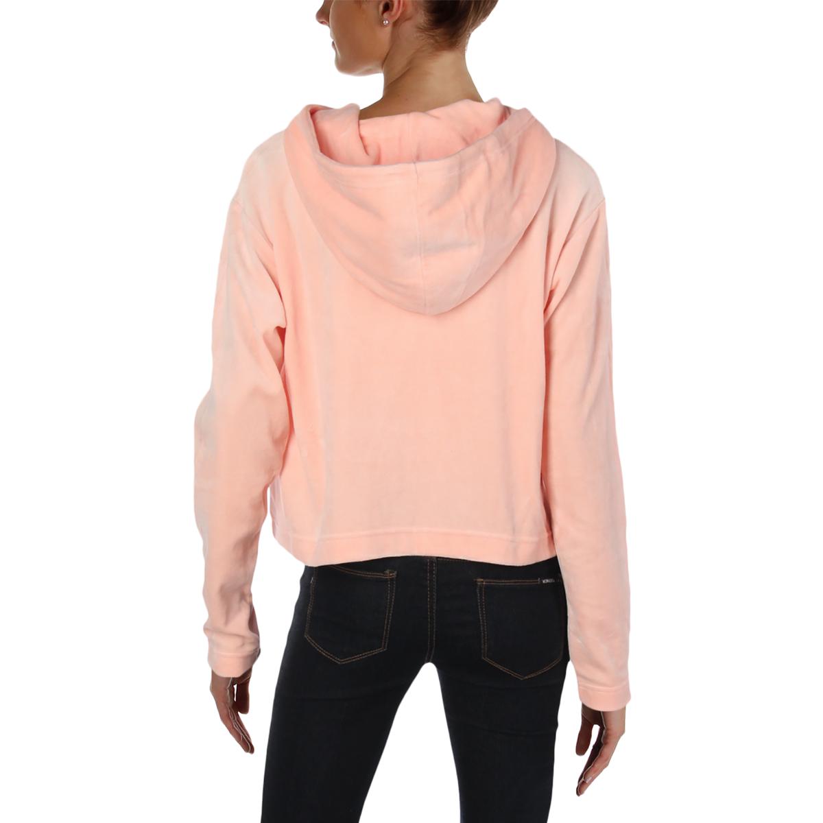Juicy Couture Black Label Womens Pink Velour Hooded Sweatshirt Top XL ...
