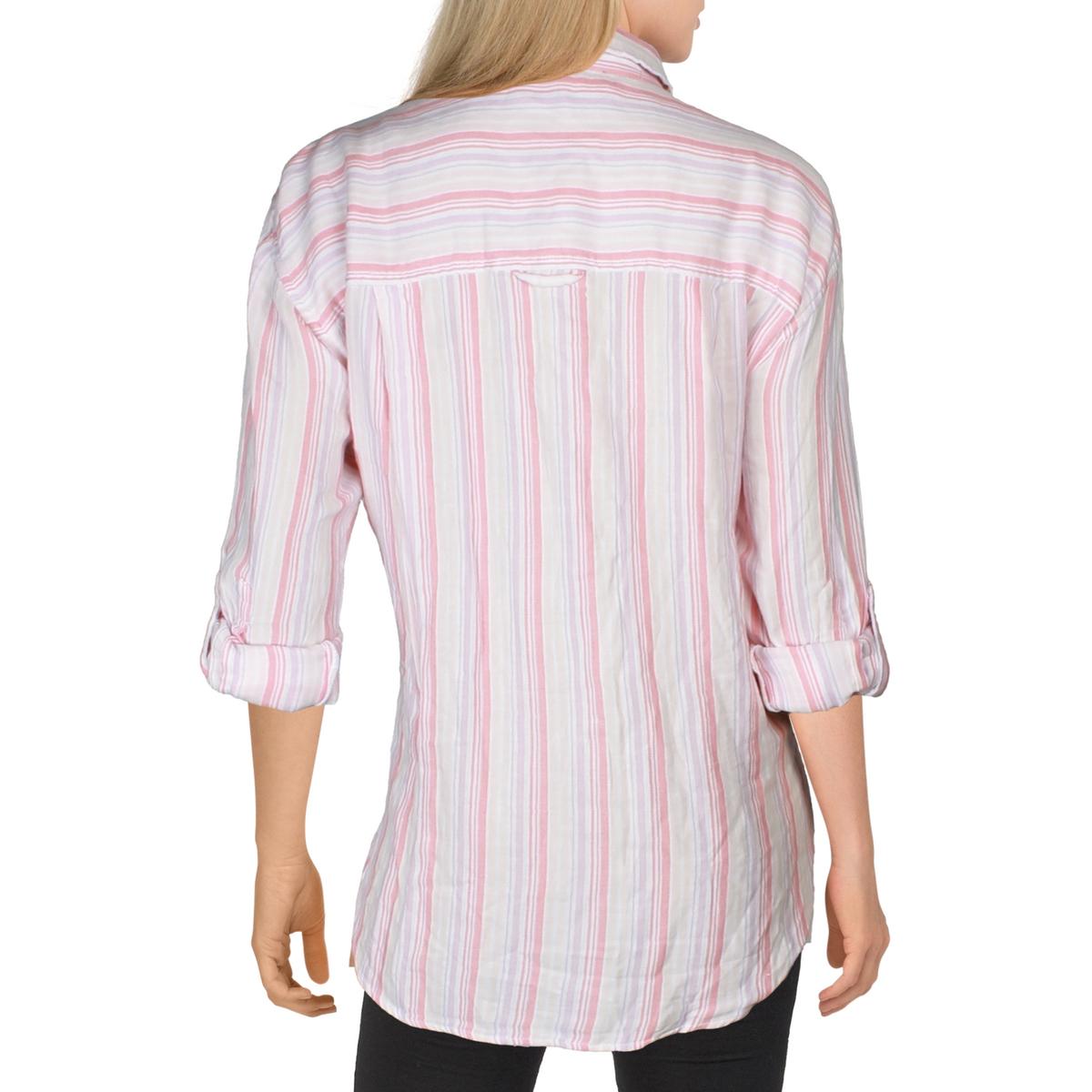 Gloria Vanderbilt Womens Amanda Collared Top Button-Down Top Shirt BHFO 0664 - Picture 4 of 4