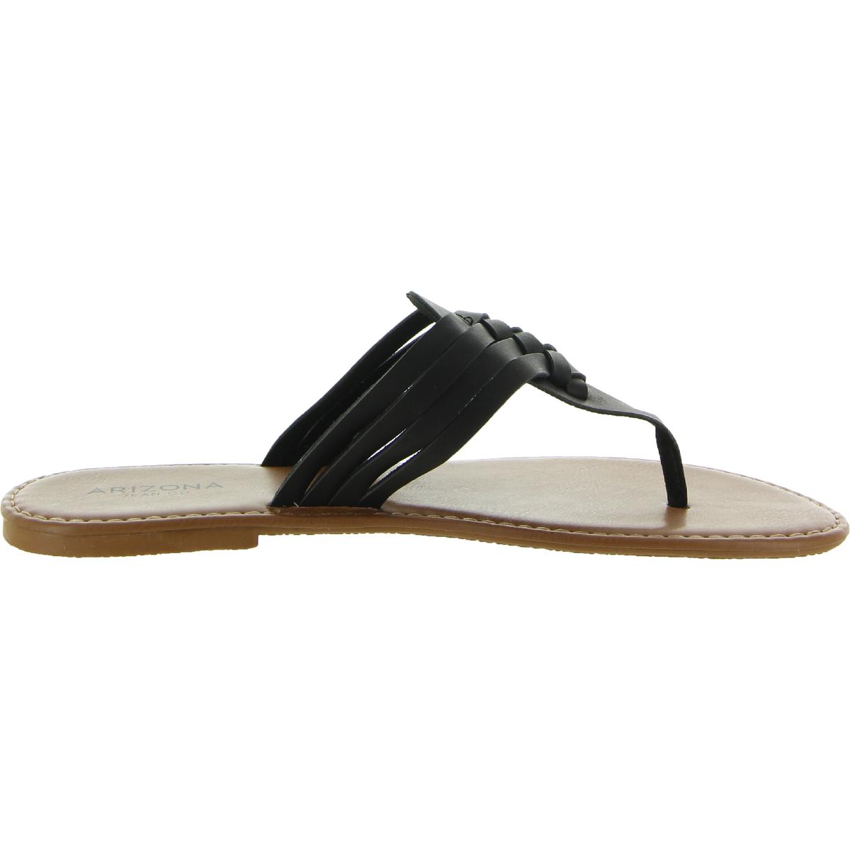 Arizona Jeans Co.  Womens Alix Faux Leather Woven Thong Sandals Shoes BHFO 6903